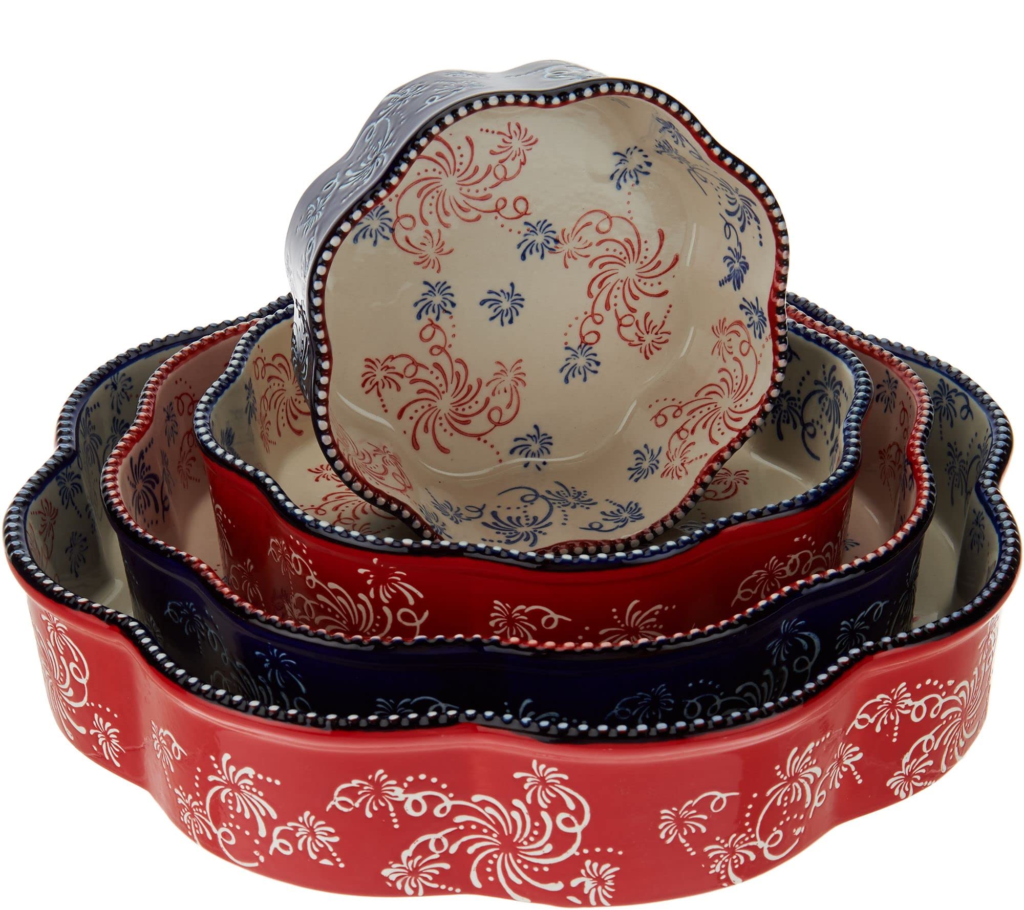 Temp-tations 4-Piece Scalloped Round Cake Pan Set - 12