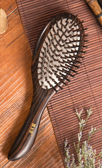 Premium Rosewood Hair Brush for Shine & Detangling - Natural Wood Bristles for Smooth, Healthy Hair - Perfect for Daily Styling & Salon Use