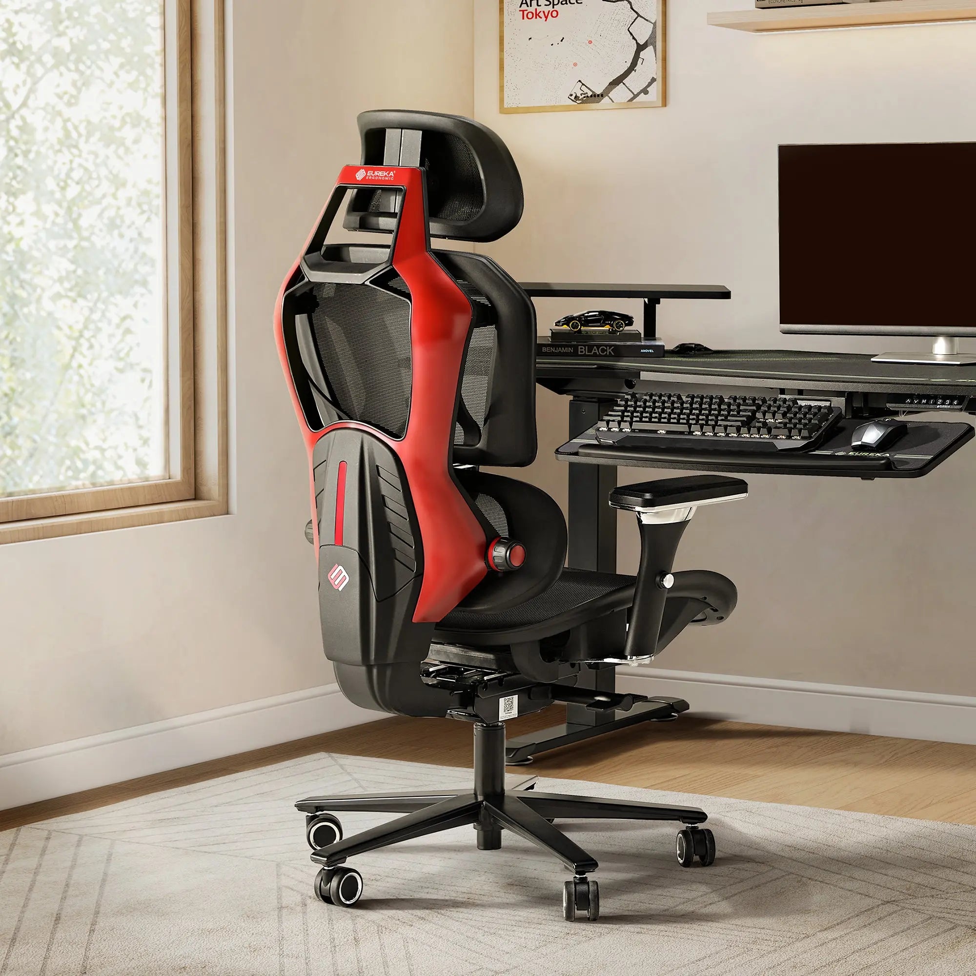 Typhon Hybrid Ergonomic Gaming Chair - Adjustable Lumbar Support & Headrest for PC, Office & Console Gaming - Comfortable Racing Style Chair for Long Hours of Work or Play