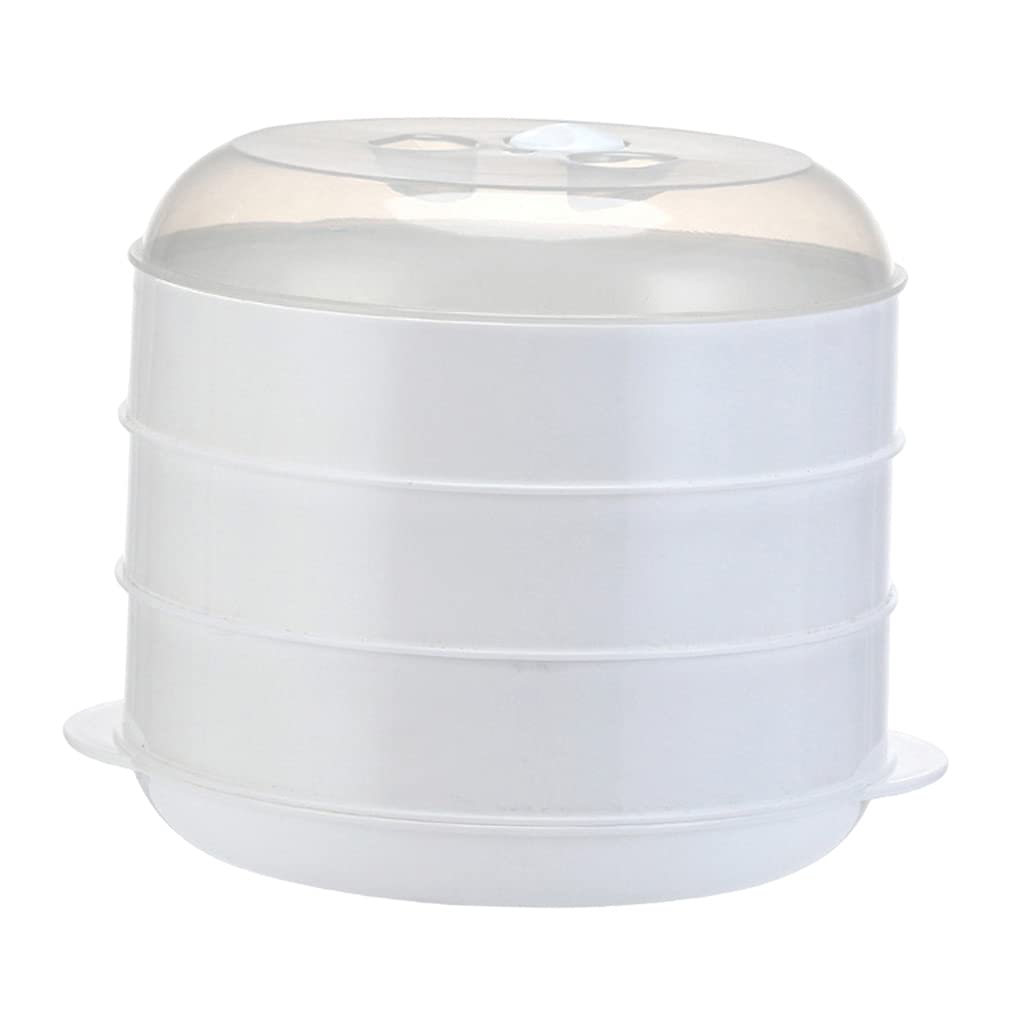 Baoblaze BPA-Free 3-Tier Microwave Steamer for Cooking Vegetables, Fish & More | Safe & Quick Heating Dish for Home, Kitchen & Office | Perfect for Healthy Meals, Meal Prep & Quick Lunches