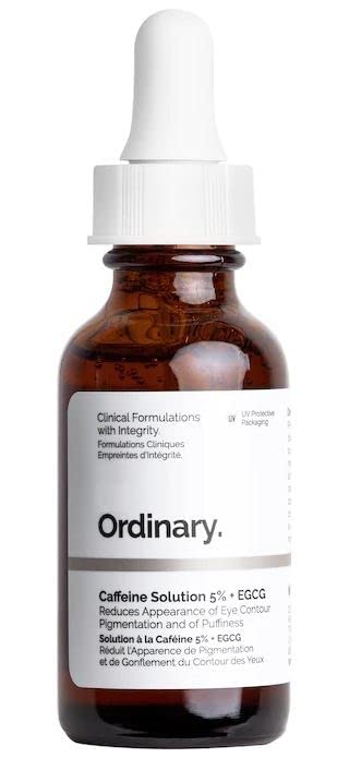 The Ordinary Caffeine Solution 5% + EGCG Oil Control Face Serum for Dark Circles & Puffiness - Lightweight Anti-Aging Eye Treatment for Day & Night Use