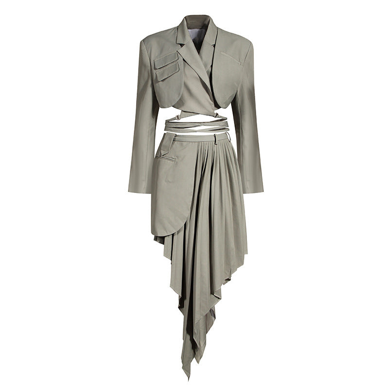 Asymmetrical Skirt with Leaky Waist Design - Trendy Street Fashion Outfit for Women | Perfect for Casual Wear, Night Out, and Instagram Photos