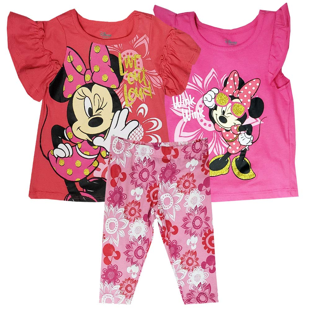 Minnie Mouse 3-Piece Outfit Set for Girls - Cute Disney Character Costume for Birthday Party, Dress Up & Halloween