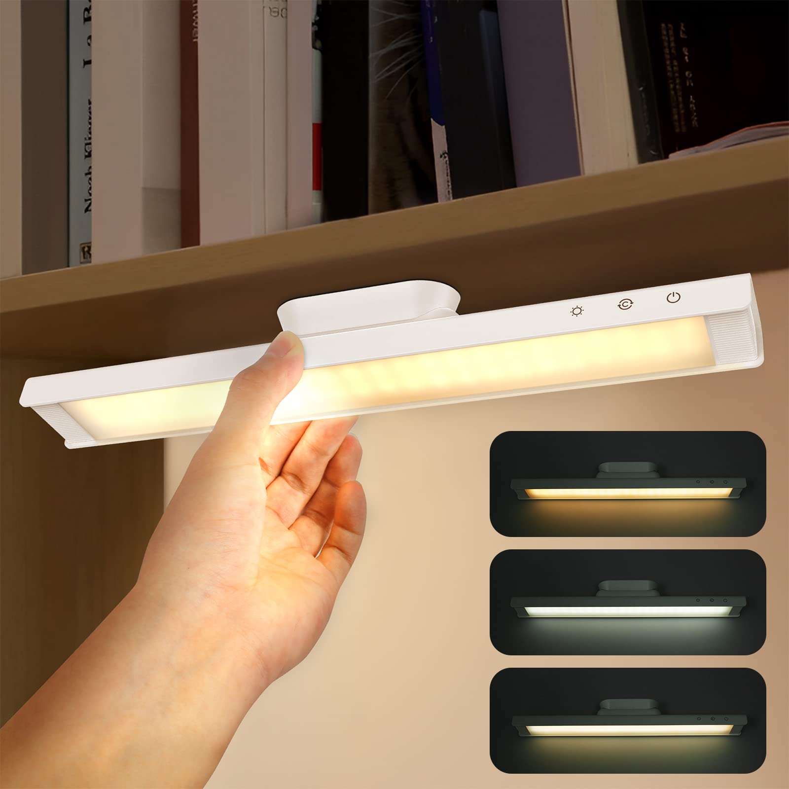 Bxmavoj Wireless Under Cabinet LED Light - 60° Rotatable, Magnetic, Rechargeable, Adjustable Brightness, Touch Control - Perfect for Kitchen, Stairs, Closet, Wardrobe & Workspace Lighting (1 Pack)