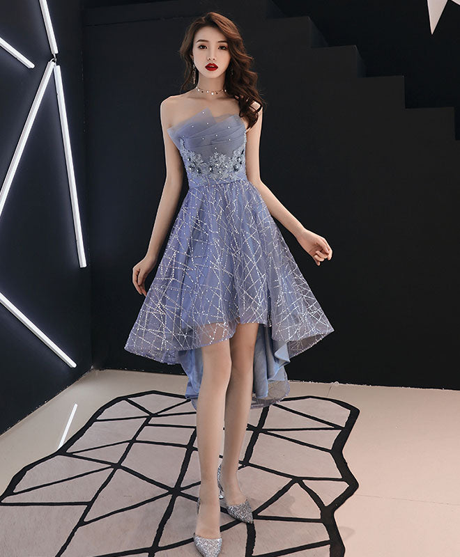 Elegant Blue Tulle Lace Short Prom Dress | Formal Evening Gown for Homecoming, Party & Special Occasions