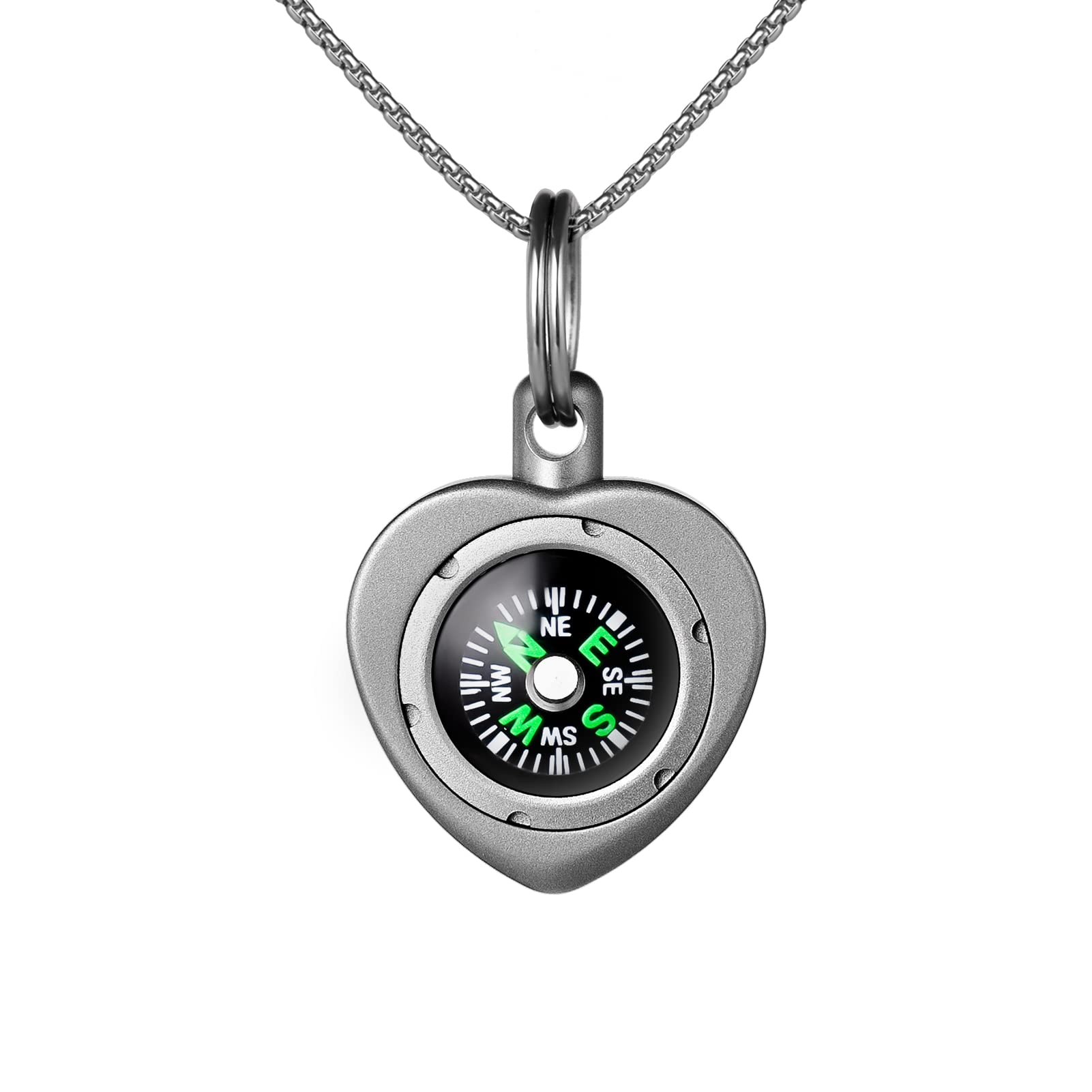 Titanium Compass Necklace for Men & Women - Religious Gift, Baptism Present, Birthday Jewelry - Mother Daughter Matching Pendant with Pocket Compass (Perfect for Outdoor Adventures, Travel & Spiritual Guidance)