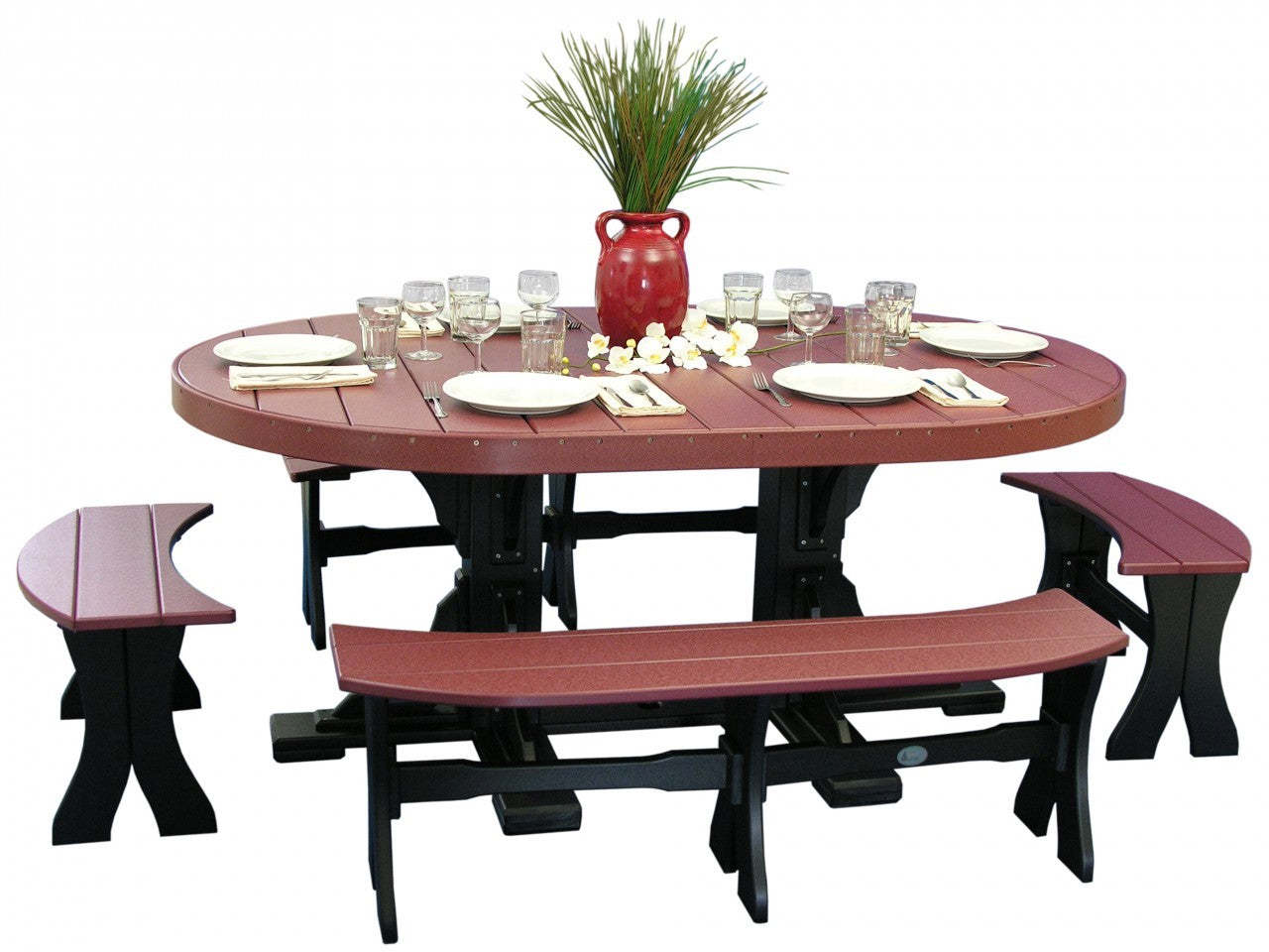 LuxCraft 4' x 6' Oval Dining Table Set with 4 Chairs - Perfect for Small Spaces, Kitchen, Breakfast Nook & Apartment Dining | Modern & Space-Saving Design