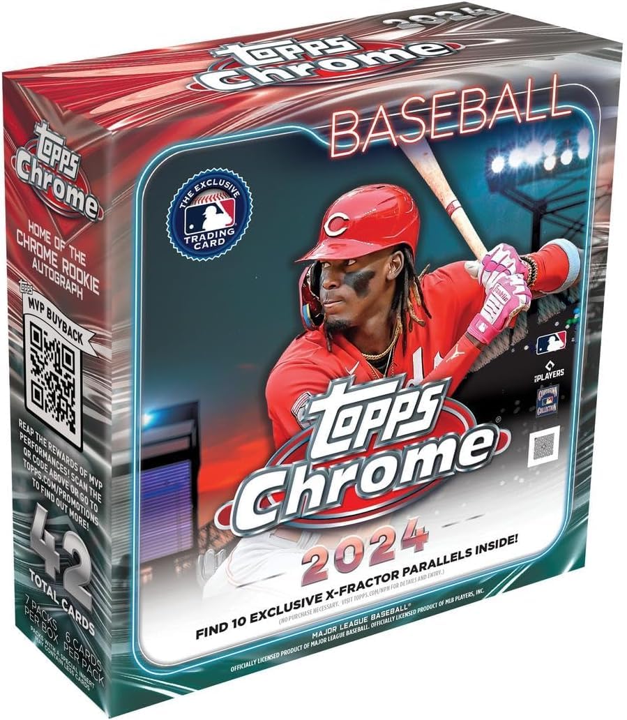 Topps 2024 Chrome Baseball Mega Box - Premium Trading Cards Collection for Collectors & Fans | Perfect for Gifts, Sports Memorabilia & Card Trading Events