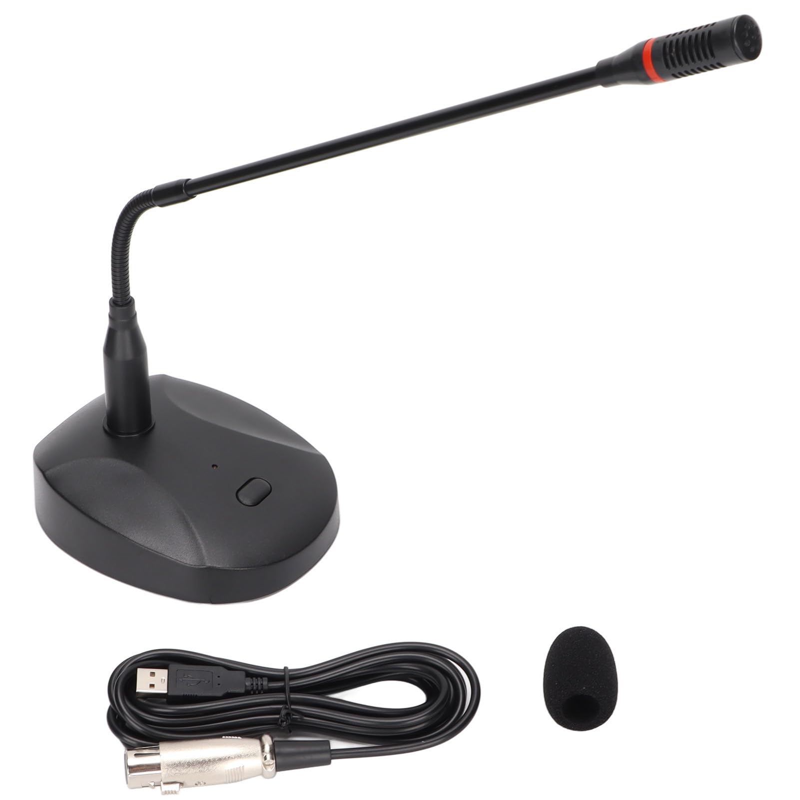 Onewer USB Wired Desktop Microphone - Omnidirectional Condenser Mic with Flexible Gooseneck for PC, Conference Calls, Gaming & Recording | Plug & Play Black Computer Mic for Podcasting, Streaming & Online Meetings