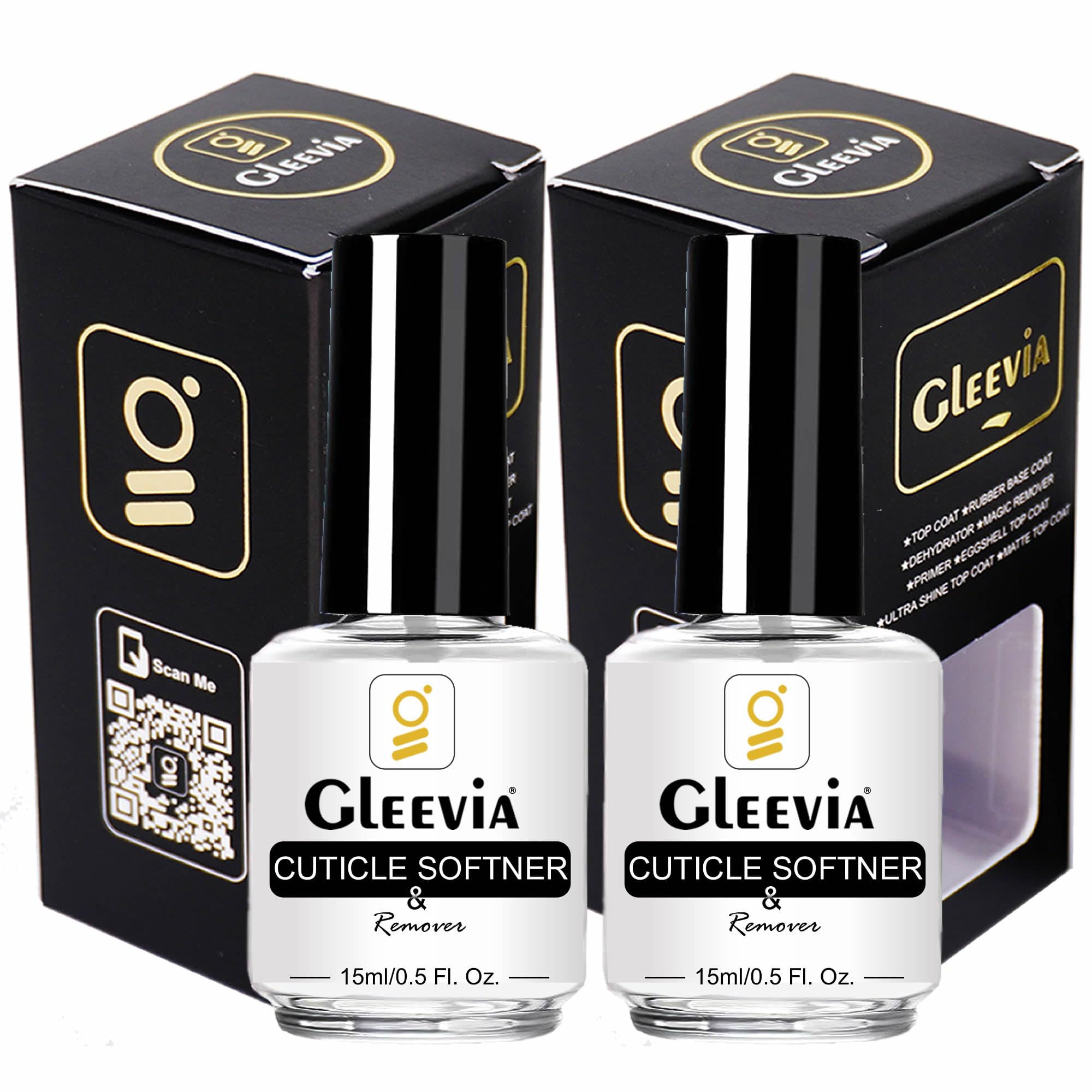 Gleevia Nail Cuticle Softener & Remover Liquid - 15ml x 2 Pack | Nourishing Cuticle Oil for Moisturizing, Strengthening & Soothing Nails | Perfect for Manicures, Pedicures & At-Home Nail Care