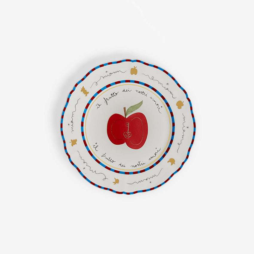 Bitossi Home Il Frutto Della Passione Little Plate Apple - Elegant Italian Ceramic Appetizer Plate for Cheese, Desserts & Home Decor