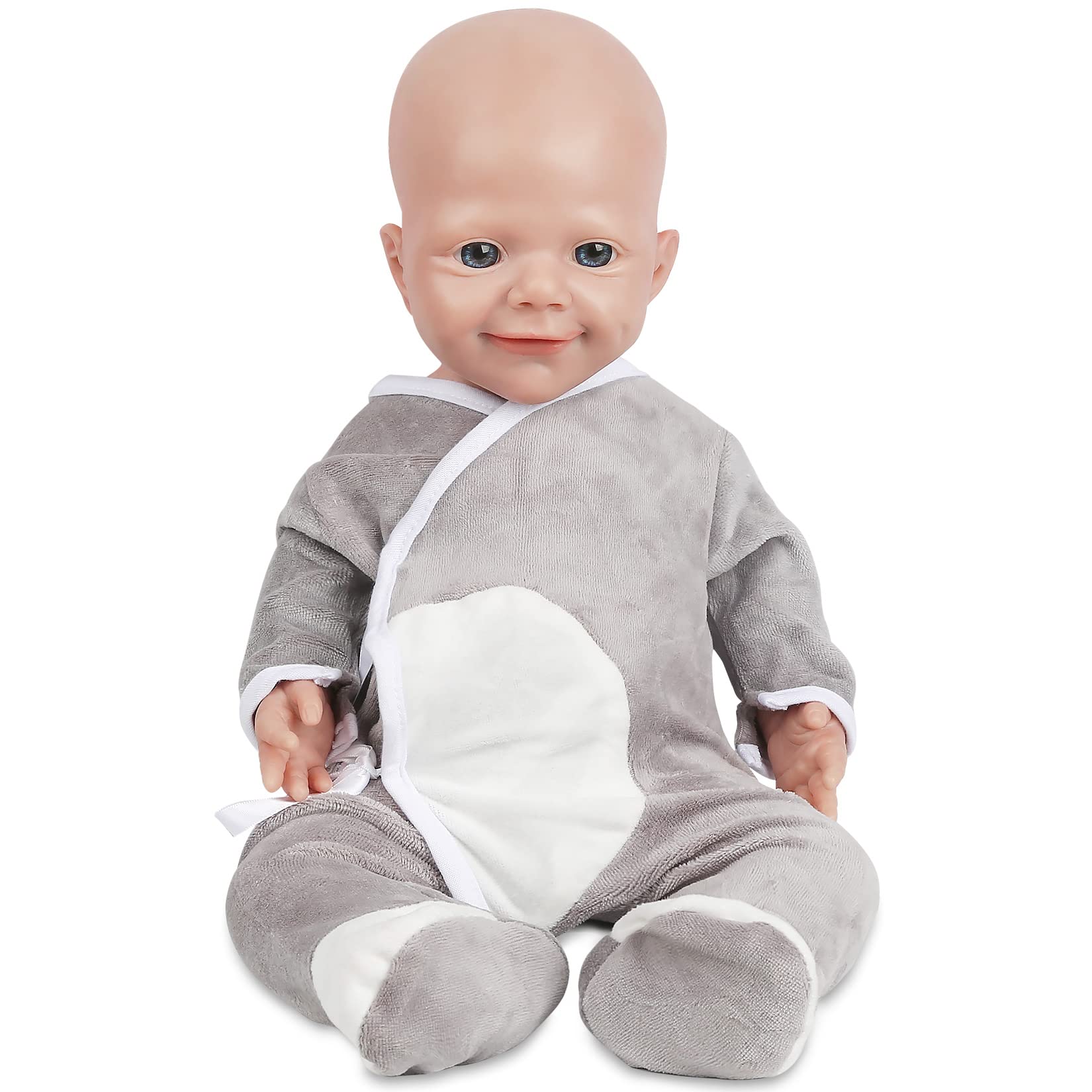 Vollence 17 Inch Realistic Silicone Baby Doll - Lifelike Eye Open Design, Pacifier Compatible, Full Body Silicone Boy Doll for Collectors & Gift Giving | Perfect for Nursery Decor, Photography Props & Therapy Use