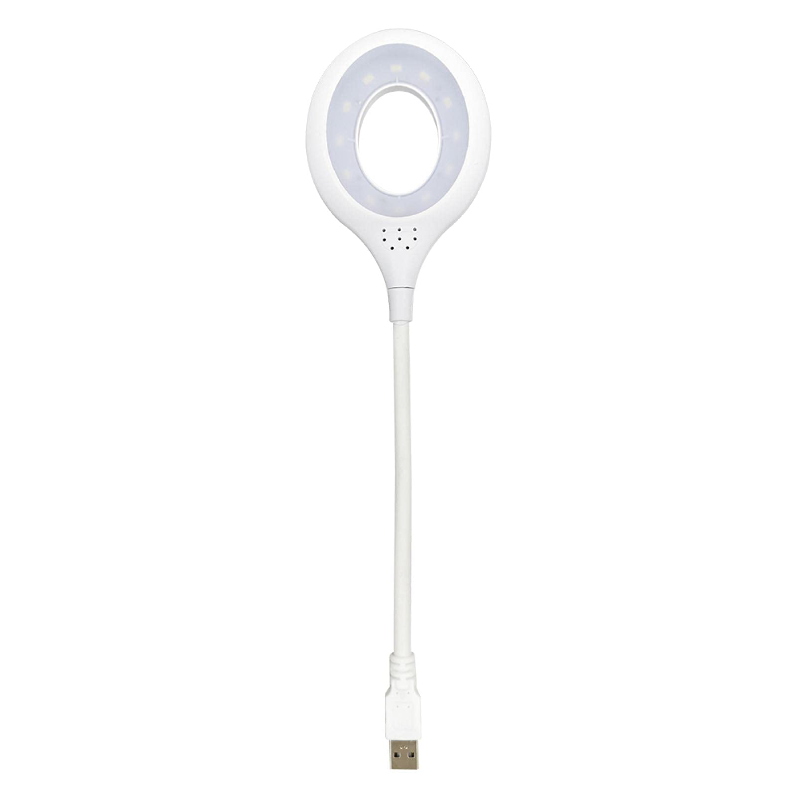USB Rechargeable LED Desk Lamp - Adjustable Brightness, Foldable Portable Night Light for Reading, Studying, Office Work - Super Bright Eye-Caring Ring Light with No Strobe (White) - Perfect for Bedroom, Dorm, Office and Travel Use