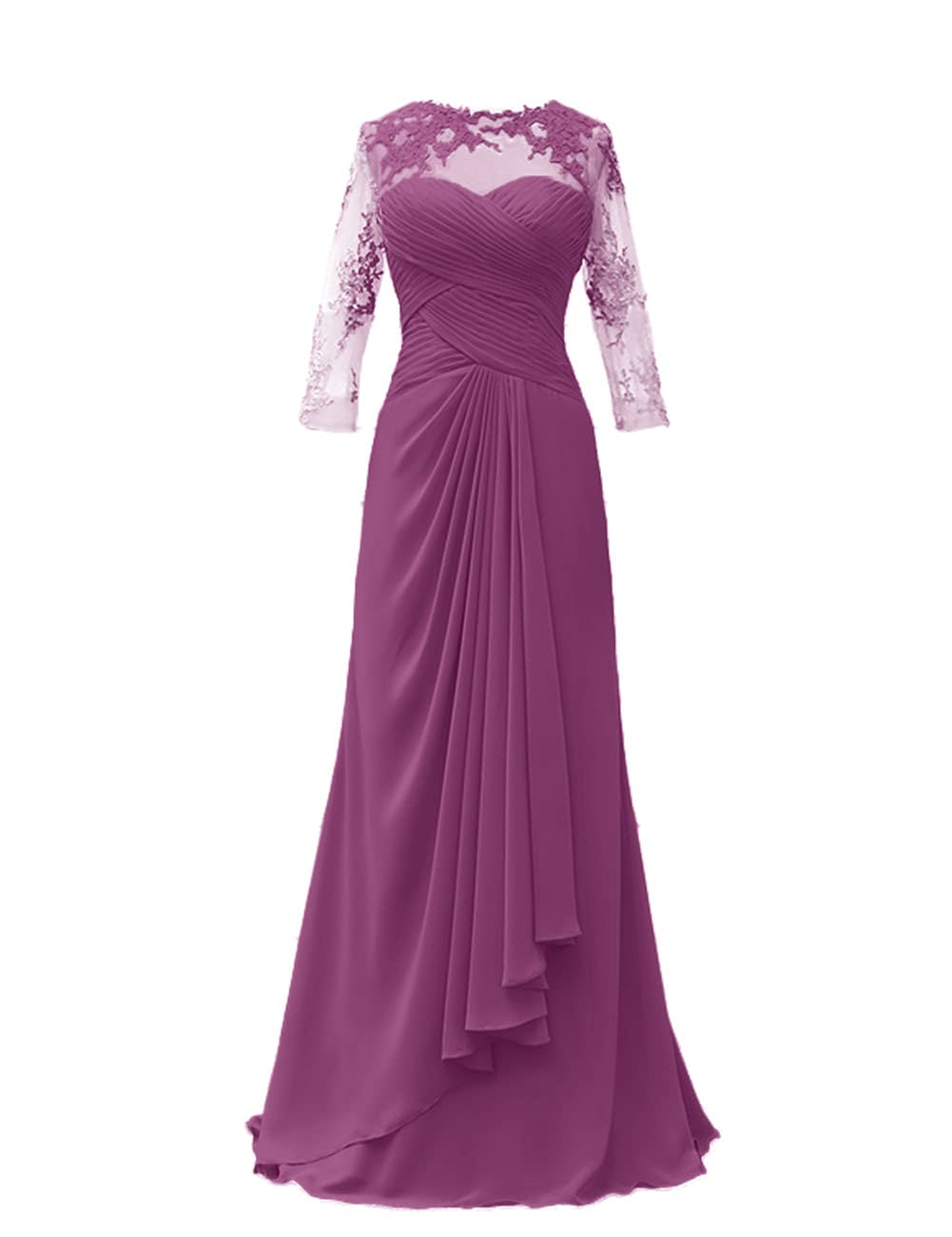 Elegant Long Sleeve Lace Mother of The Bride Dress - Formal Evening Gown for Wedding Party & Special Occasions