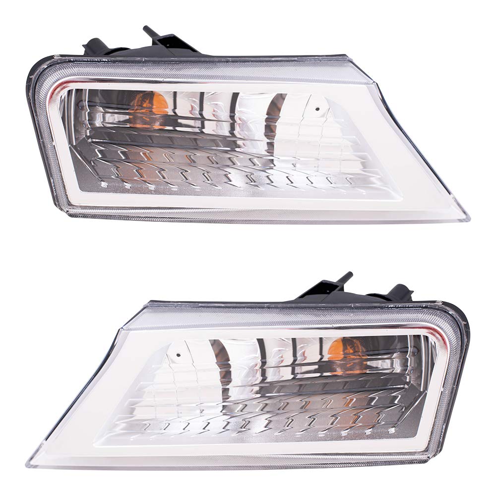 Brock Replacement Park Signal Corner Marker Lights Set - Driver & Passenger Side Compatible with 2009-2012 Liberty (57010125AA & 57010124AA) - Perfect for Night Driving & Enhanced Vehicle Safety