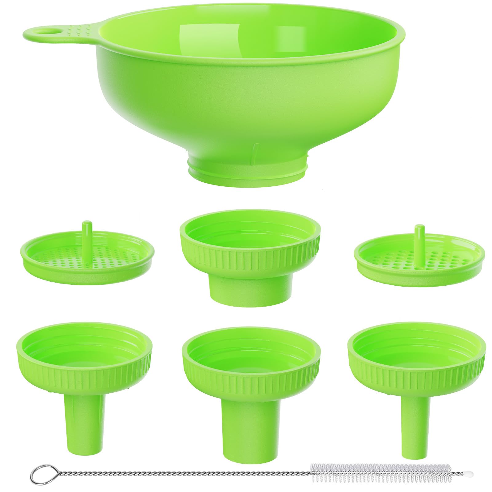 Wide Mouth Kitchen Funnel Set - 4 Size Food Grade Plastic Cooking Funnel for Mason Jars, Oil Bottles & Spice Containers - Perfect for Canning, Baking, DIY Shampoo & Sauce Making