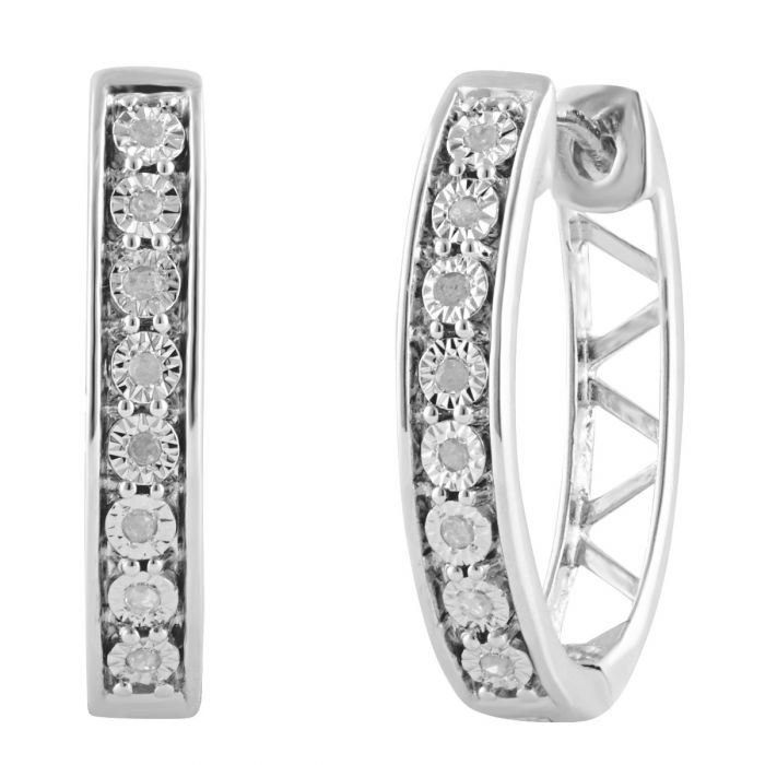 16-Piece Sterling Silver Diamond Hoop Earrings for Women – Perfect for Parties, Weddings & Everyday Elegance