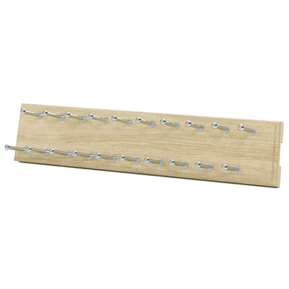 Easy Track RA1200-MJ 14-Inch Wide Composite Wood Sliding Wardrobe Closet Organizer - 20 Hook Tie Hanger Storage Rack with 20 Tie Capacity, Honey Blonde - Perfect for Home, Office, and Travel Accessory Organization