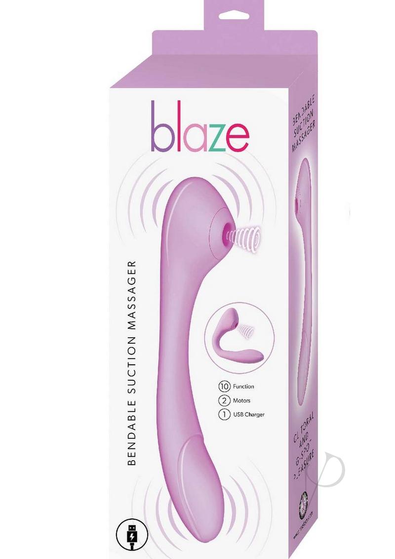 Blaze Bendable Rechargeable Silicone Massager with Suction Cup - Lavender Scented for Relaxation & Muscle Relief - Perfect for Home Spa, Office Stress Relief & Post-Workout Recovery