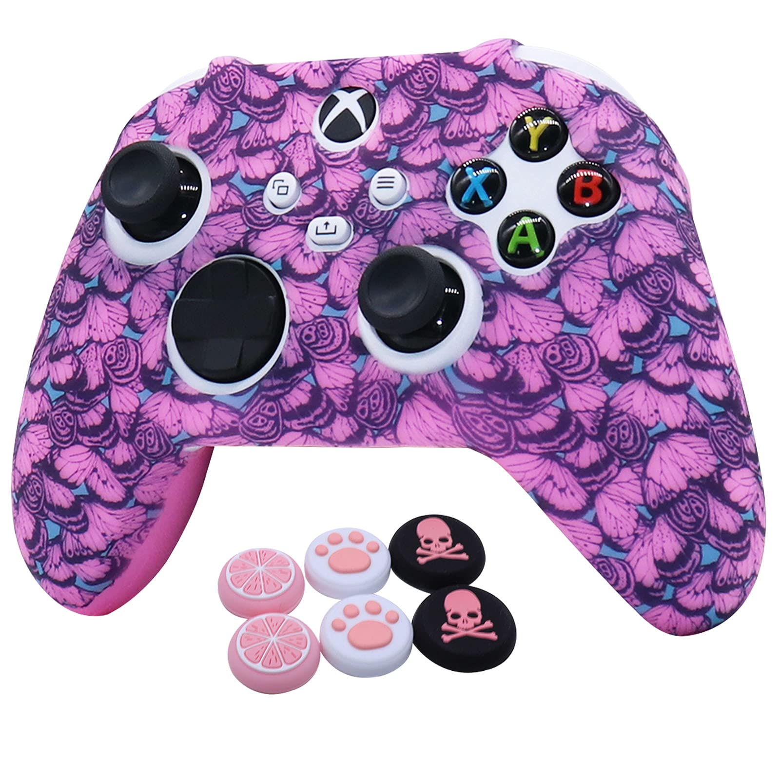 Pink Silicone Controller Cover Skins for Xbox Series X - Cute Protective Skins with 6 Pro Thumb Grips, Compatible with Girls Gaming Accessories | Perfect for Gaming, Streaming & Gift Giving