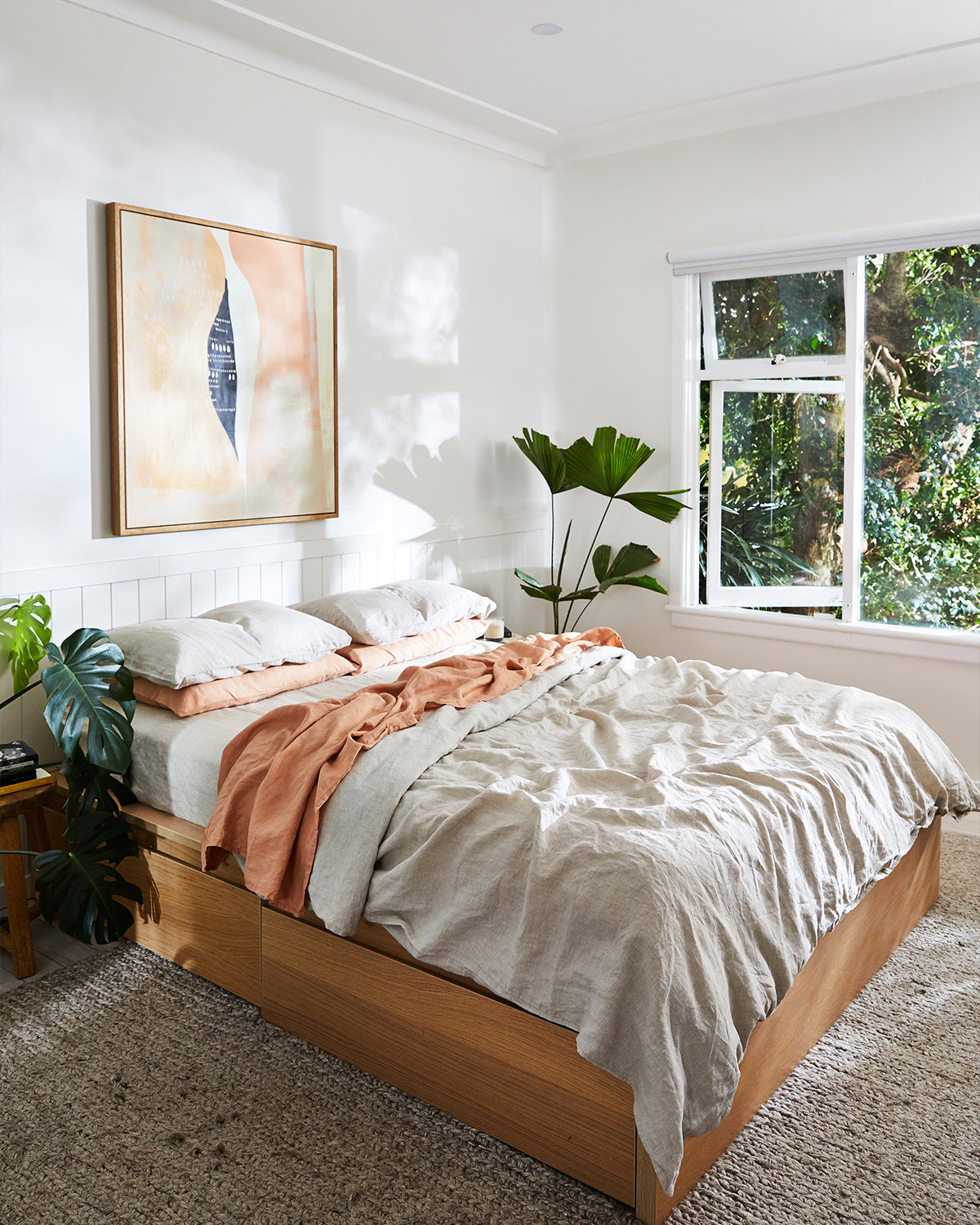 Premium Oatmeal & Terracotta Bedding Set - Soft 100% Cotton Duvet Cover, Pillowcases & Sheet Set - Cozy & Stylish for Modern Bedrooms - Perfect for Master Bedroom, Guest Room & Dorm Decor