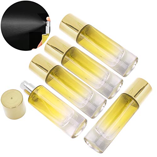 **30ml Glass Perfume Spray Bottle Set - 5PCS Durable Travel Refillable Atomizer for Women, Holiday Gifts (Yellow) - Perfect for DIY Fragrance, Travel & On-the-Go Touch Ups**