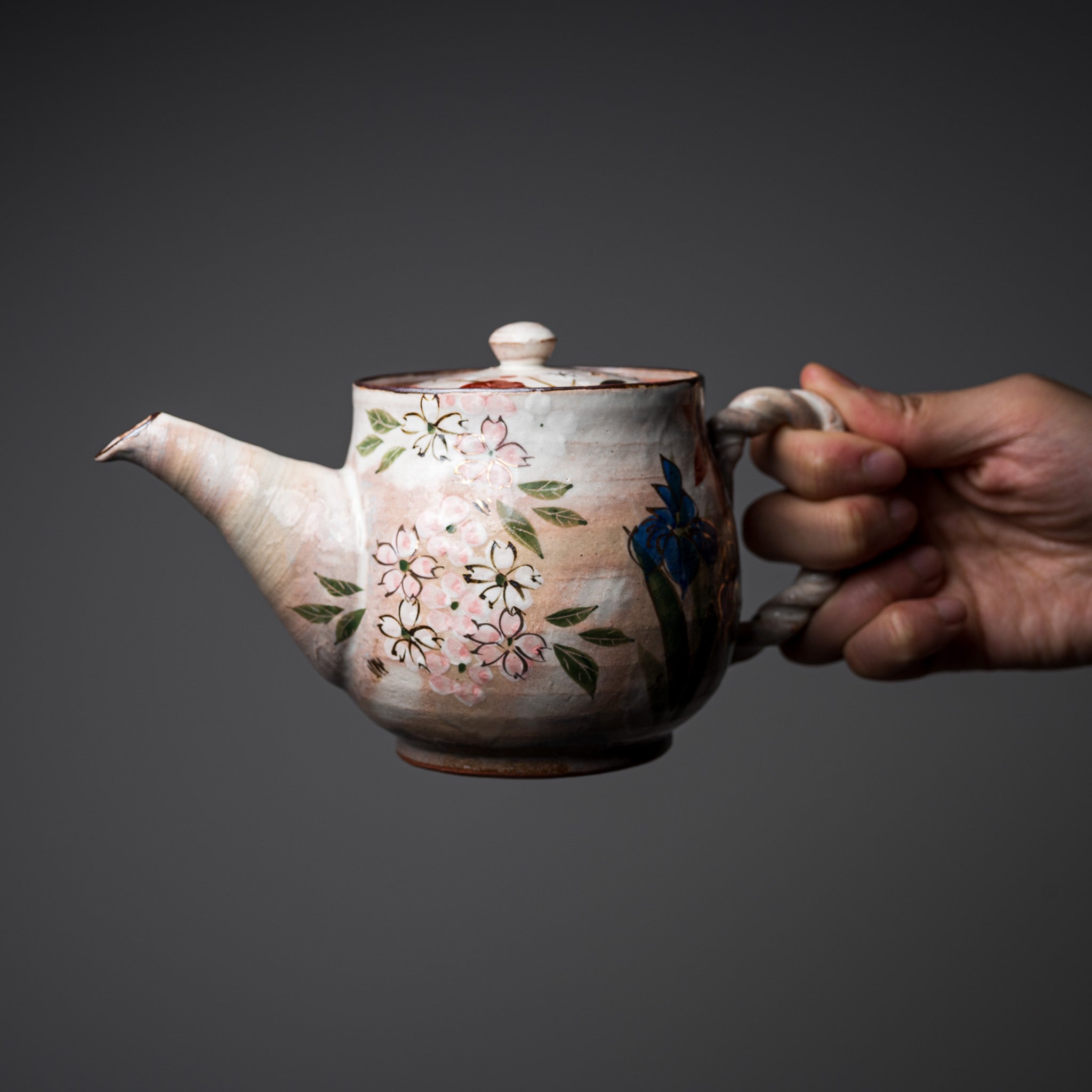 Handmade Kyoto Kiyomizu Ware Japanese Teapot - Traditional Ceramic Tea Pot for Matcha, Sencha & Green Tea - Perfect for Tea Ceremonies & Home Use