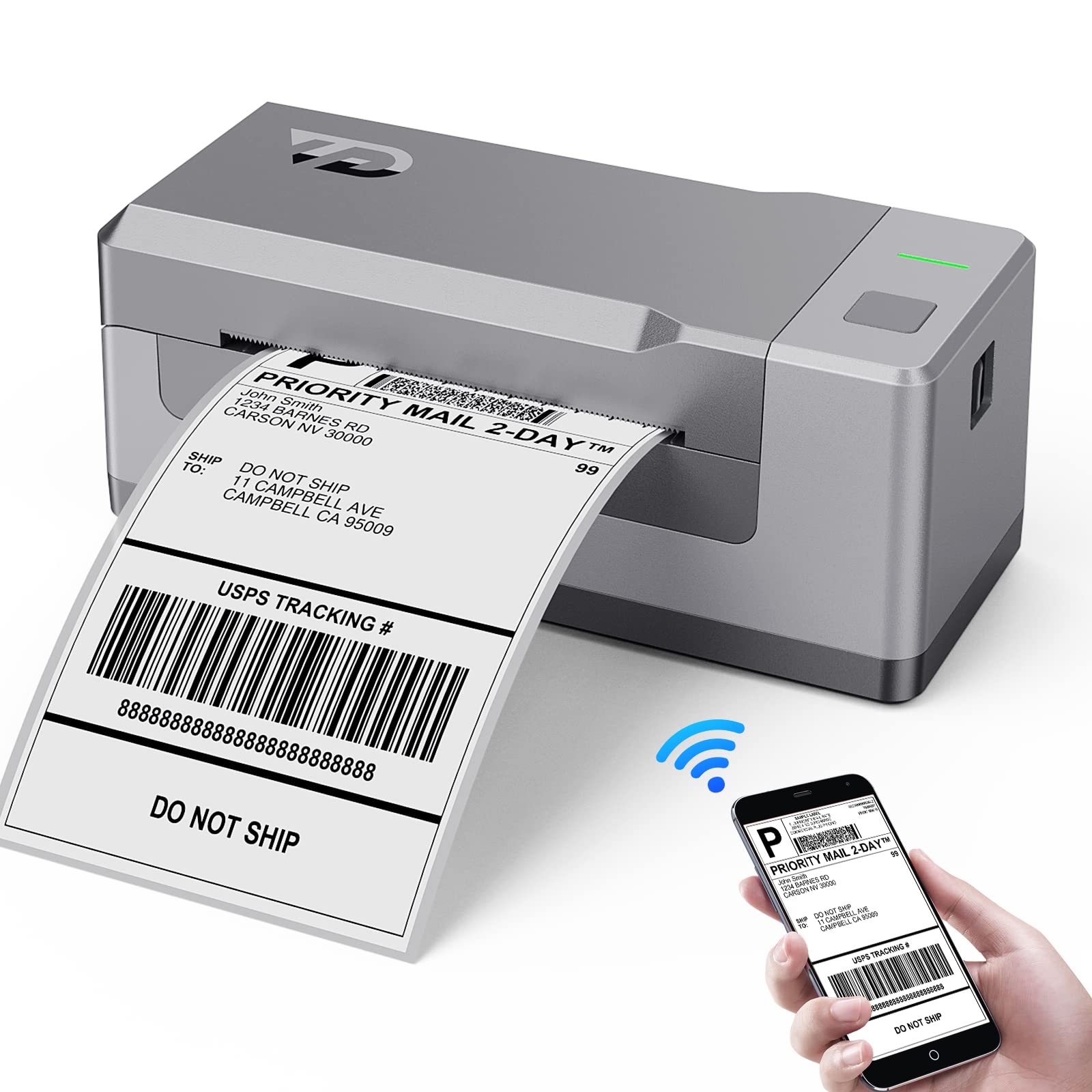 Tordorday 4x6 Bluetooth Thermal Label Printer - Wireless Shipping Label Maker for iPhone & Android, Compatible with Amazon, UPS, Etsy, Shopify - Perfect for Home Business, E-commerce Shipping & Small Office Labeling