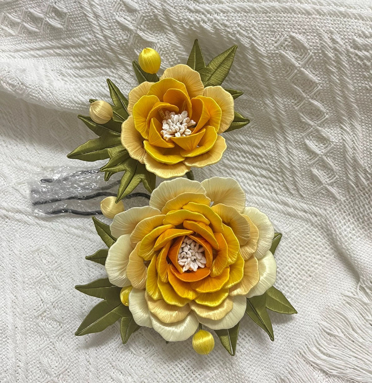 Exquisite Peony Silk Hairpin - Handcrafted Floral Hair Clip for Women | Perfect for Weddings, Parties & Special Occasions