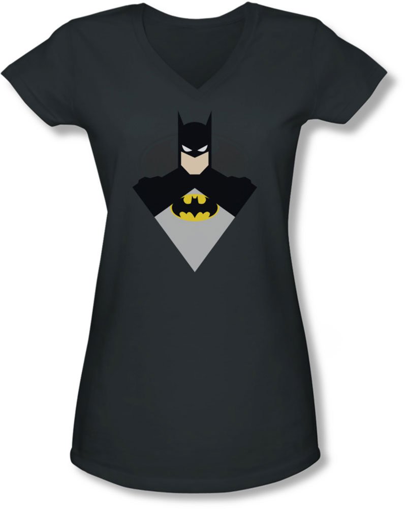 Batman Juniors Simple Bat V-Neck T-Shirt - Superhero Graphic Tee for Kids & Teens - Perfect for Halloween, Cosplay & Everyday Wear