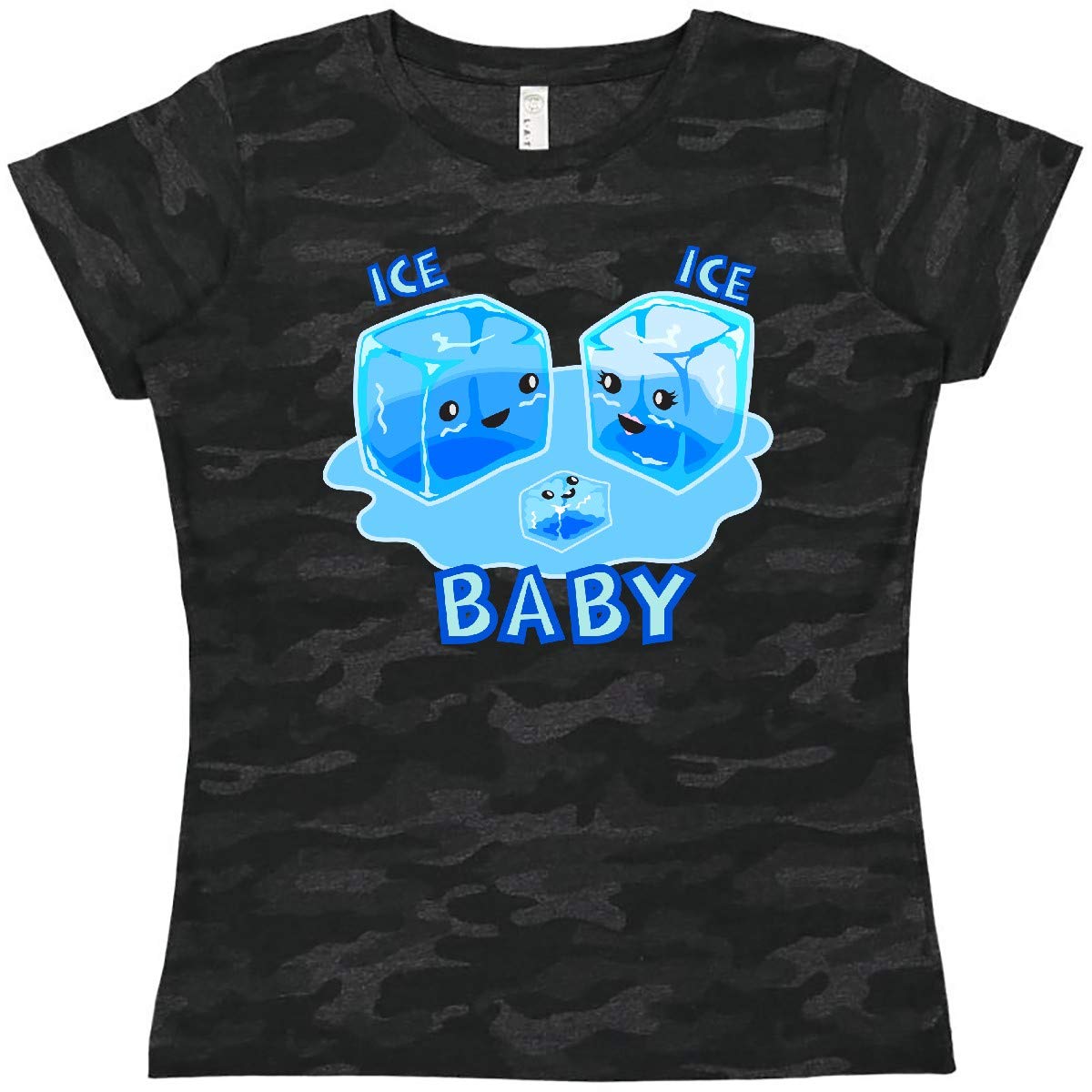 Inktastic Ice Ice Baby Women's T-Shirt - Funny Graphic Tee for Women, Cool Vintage Style Cotton Shirt - Perfect for Casual Wear, Parties & Gifts