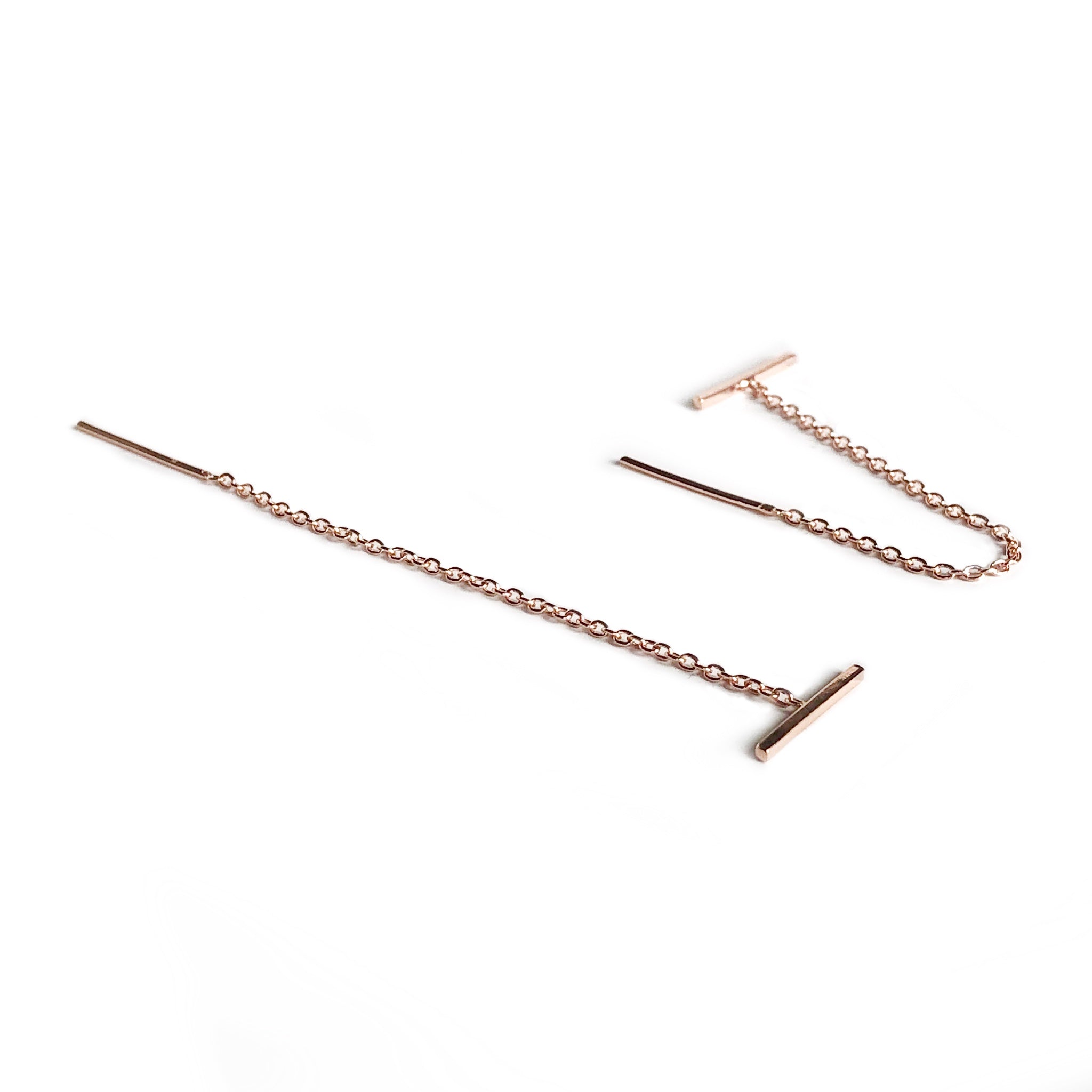 Elegant Bar Thread Earrings for Women - Minimalist Dainty Gold & Silver Hoop Earrings - Perfect for Everyday Wear, Parties & Gifts