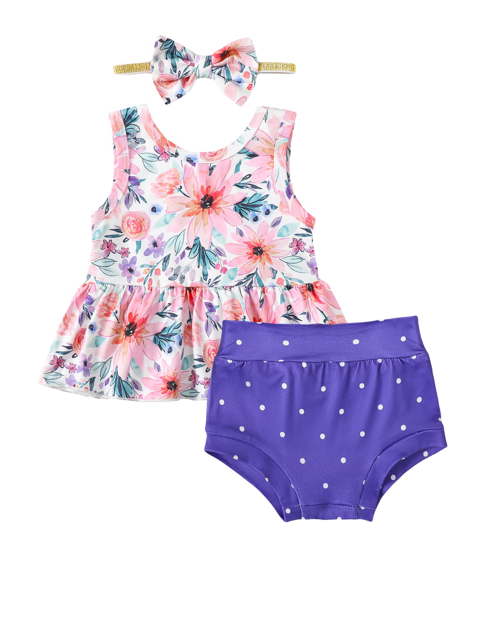 Mioglrie Baby Girl Clothes Summer Outfit - Cute Toddler Short Sleeve Top & Shorts Set for Newborn Infant | Perfect for Playtime, Beach Trips & Family Photos