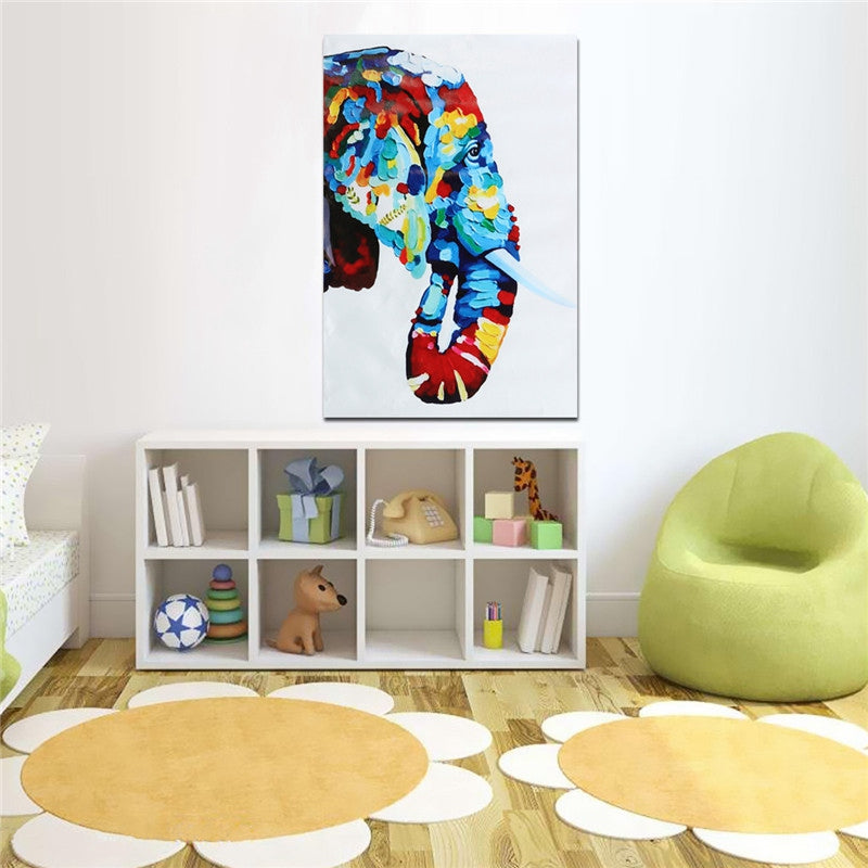 Modern Elephant Canvas Prints - Unframed Wall Art for Kids Room, Bedroom & Living Room Decor - Perfect for Nursery, Playroom & Home Office