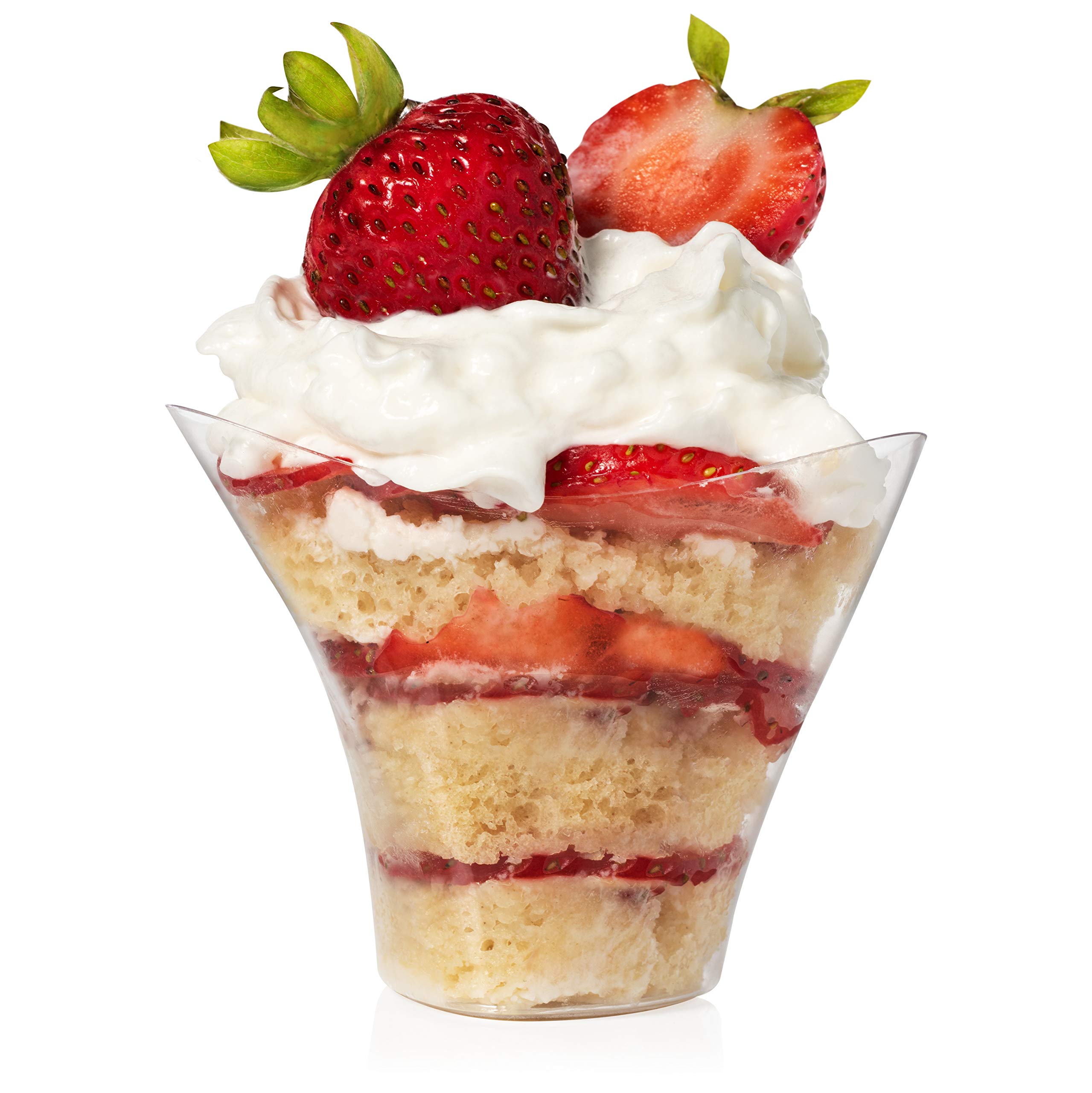 Loreso Mini Swirl Triangle Dessert Cups - 3.5oz Plastic Disposable & Reusable Serving Cups for Desserts, Fruits, Appetizers - Perfect for Wedding, Birthday Parties, Catering & Sampling Events (480 Count)