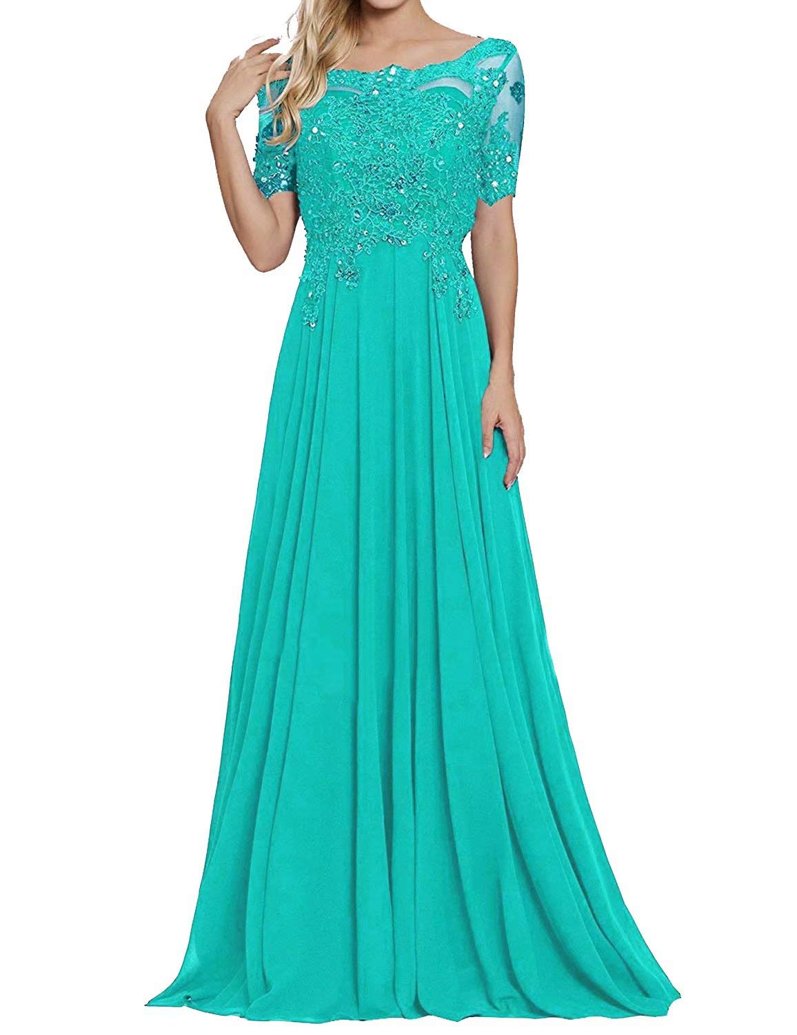 Elegant Beaded Chiffon Mother of the Bride Dress with Appliques - Formal Evening Gown for Weddings, Galas & Special Occasions