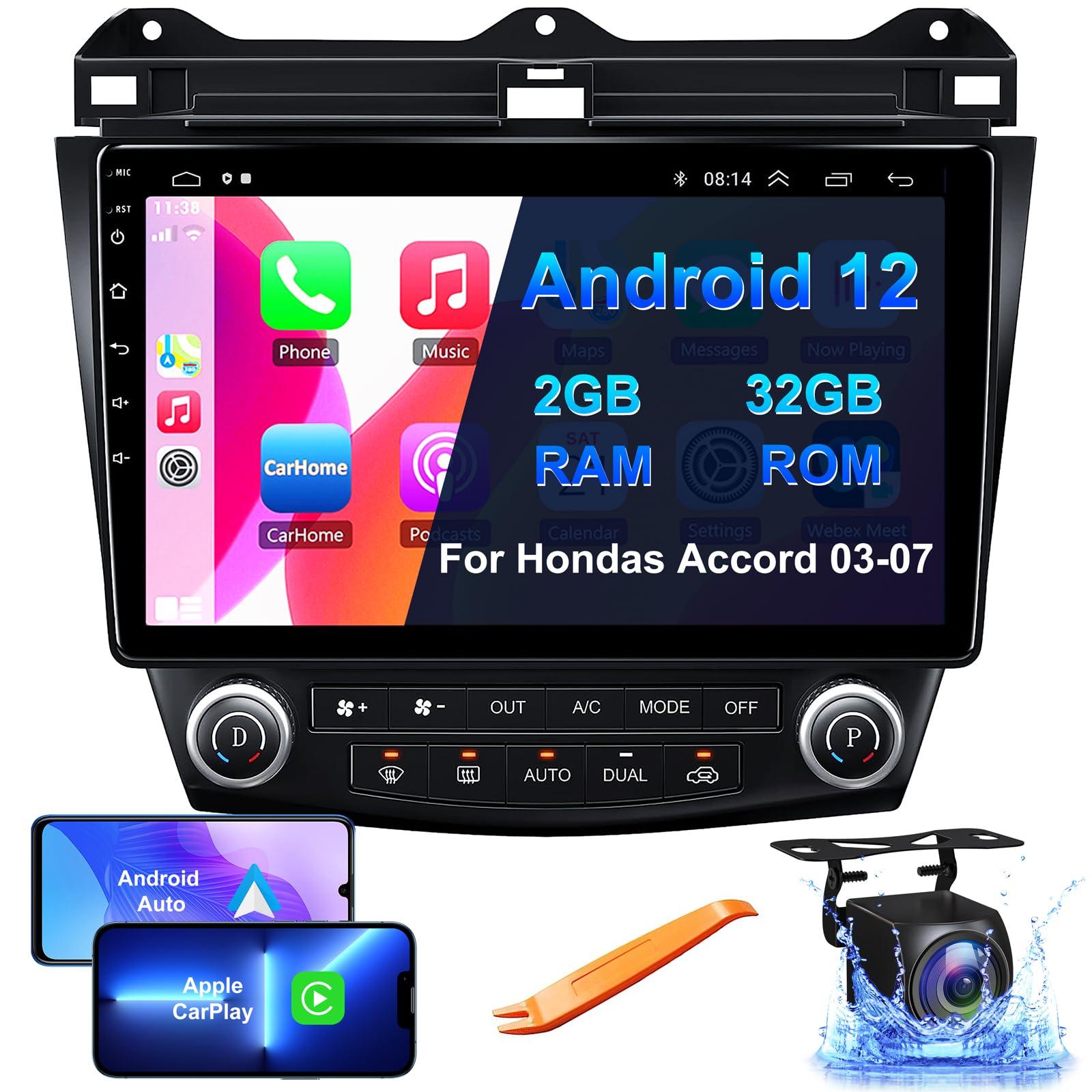 Android 12 Car Stereo for Honda Accord 2003-2007 | 10.2