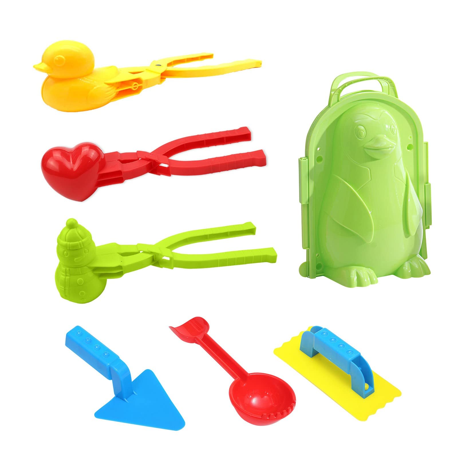 Animal Shaped Snowball Maker & Clip Tool - Winter Snow Sand Mold Kit for Kids Outdoor Play & Snowman Building