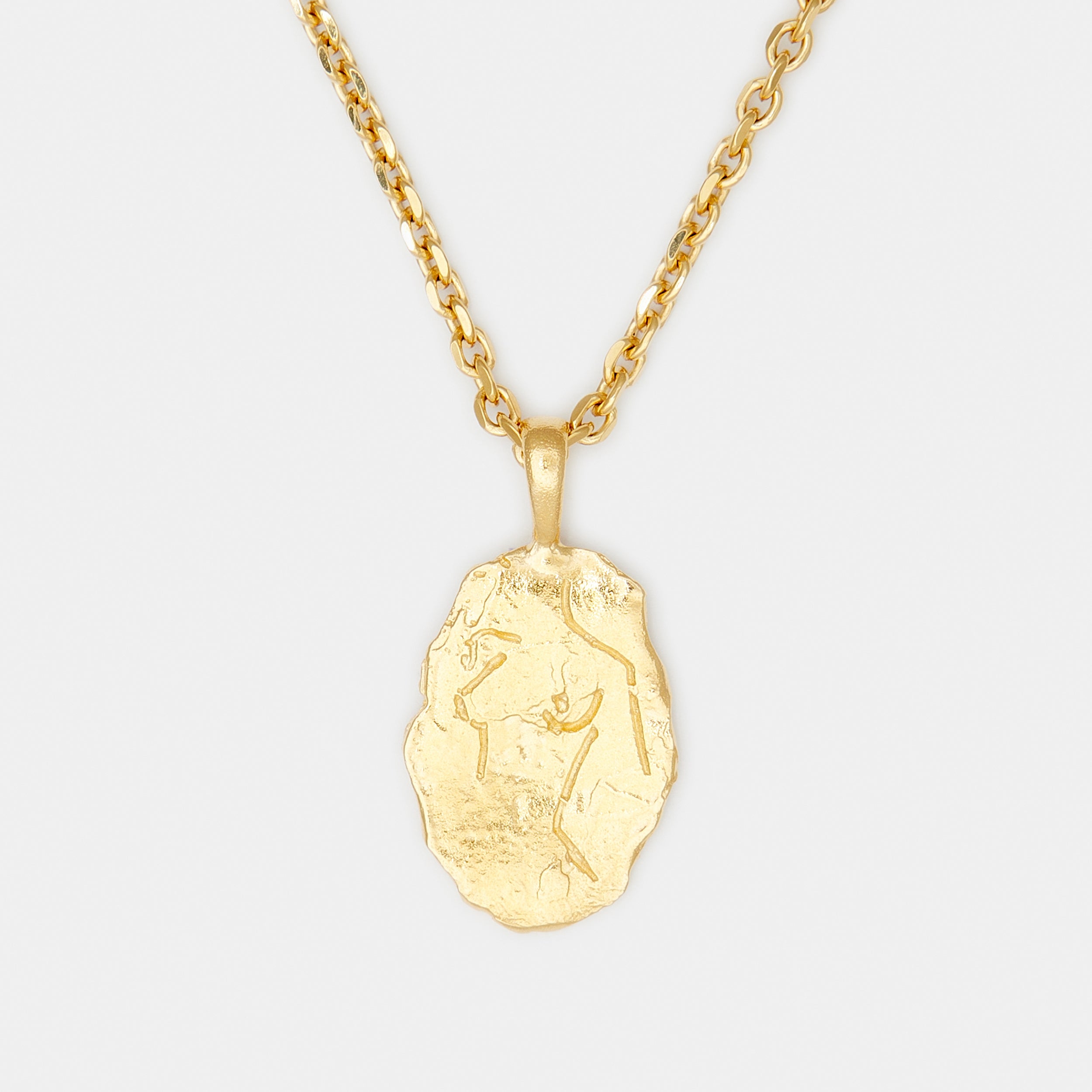 Gold Dieu Créa Necklace for Men - Elegant Religious Jewelry Gift for Him, Perfect for Church, Weddings & Special Occasions