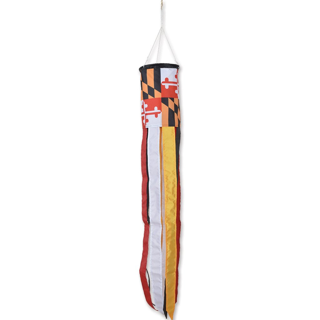 40 Inch Maryland Flag Windsock - Durable Outdoor Decoration for Patio, Garden, and Tailgating Parties
