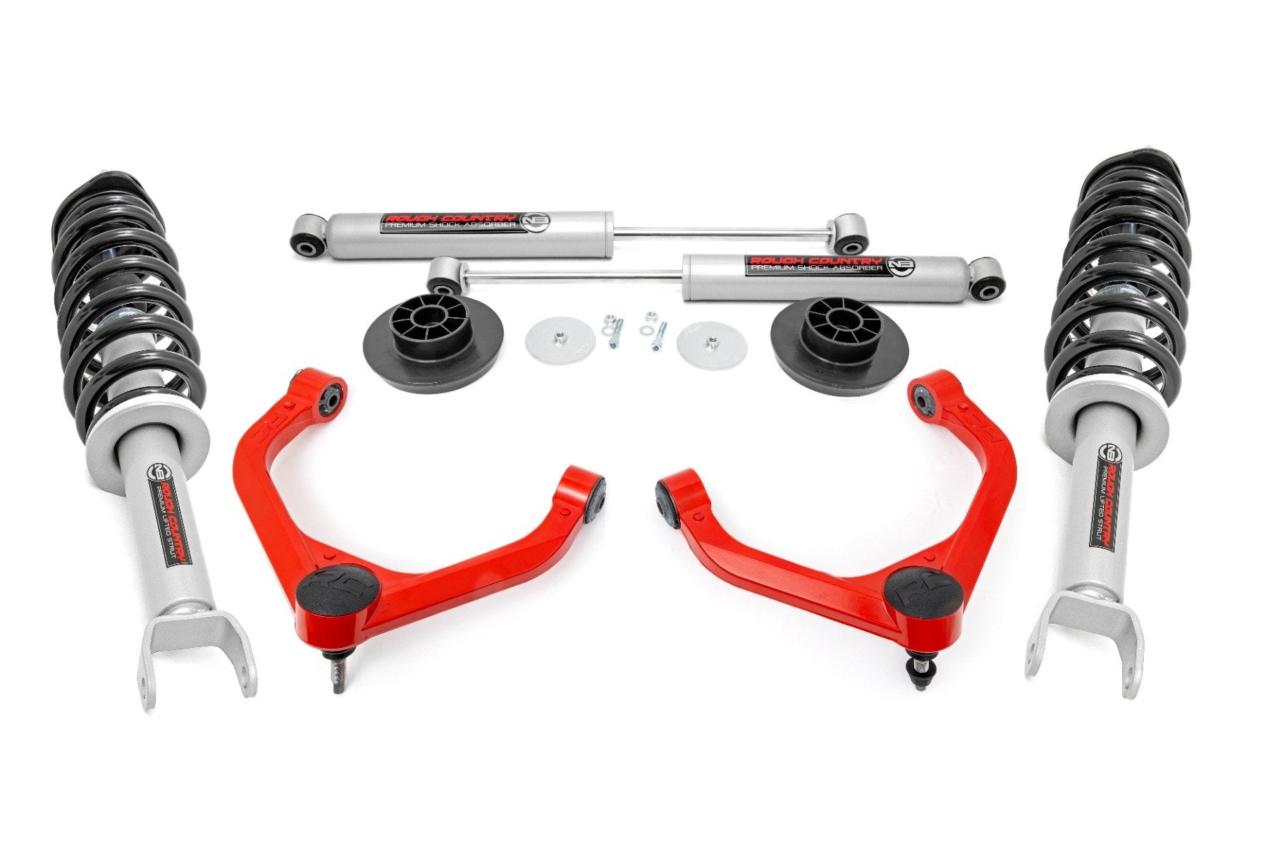 3 Inch Lift Kit for Ram 1500 4WD (2012-2018 & Classic) | Heavy Duty N3 Struts & Shocks | Part# 31231RED | Off-Roading & Truck Customization Upgrade