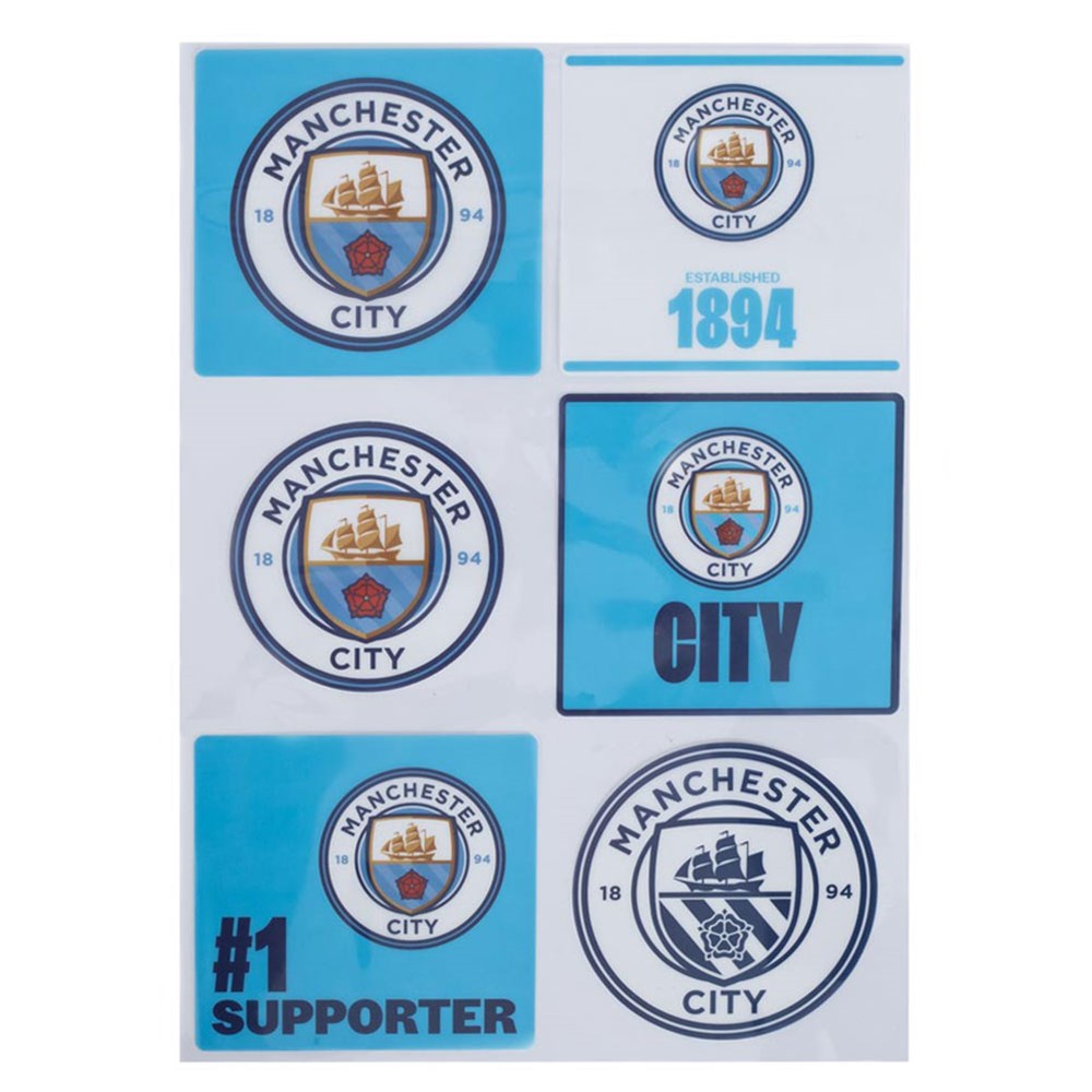Manchester City FC Car Decal Sticker Set - Premium Vinyl Decals for Cars, Windows, Laptops - Show Your Team Spirit While Driving or at Home