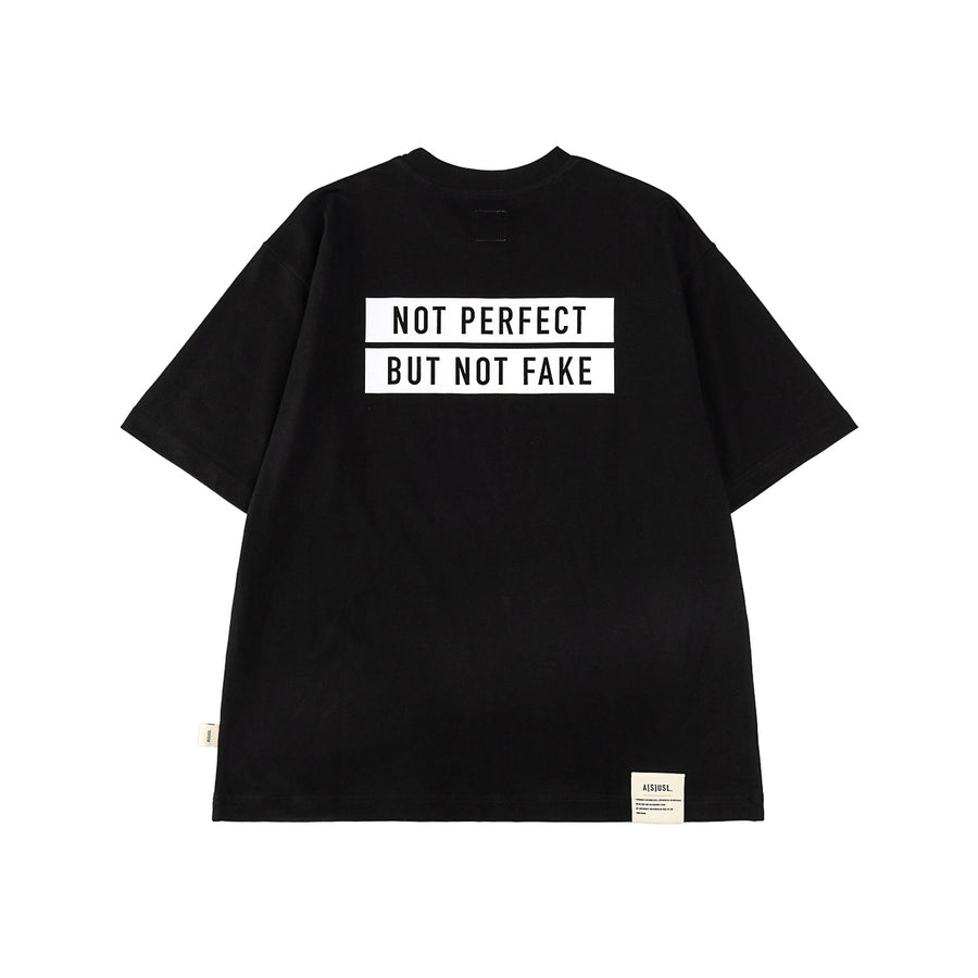 ASUSL NOT PERFECT TEE - Black Cotton Unisex T-Shirt for Casual Wear & Street Style Fashion