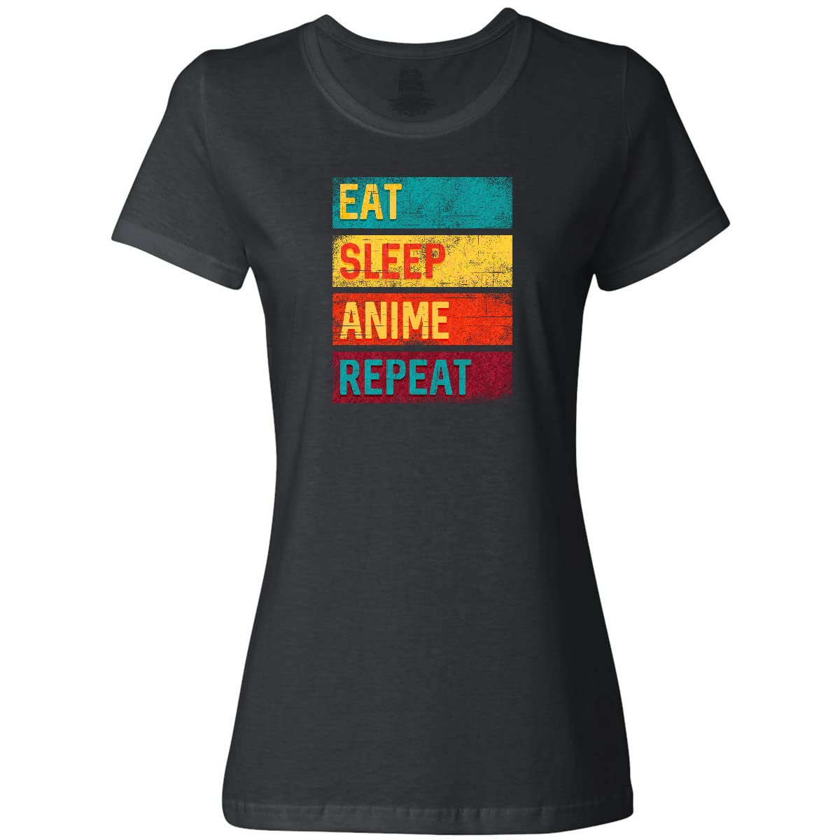 Eat Sleep Anime Repeat Women's T-Shirt - Cute Anime Graphic Tee for Casual Wear & Anime Lovers - Perfect for Everyday Outfits, Cosplay Events & Gift Giving