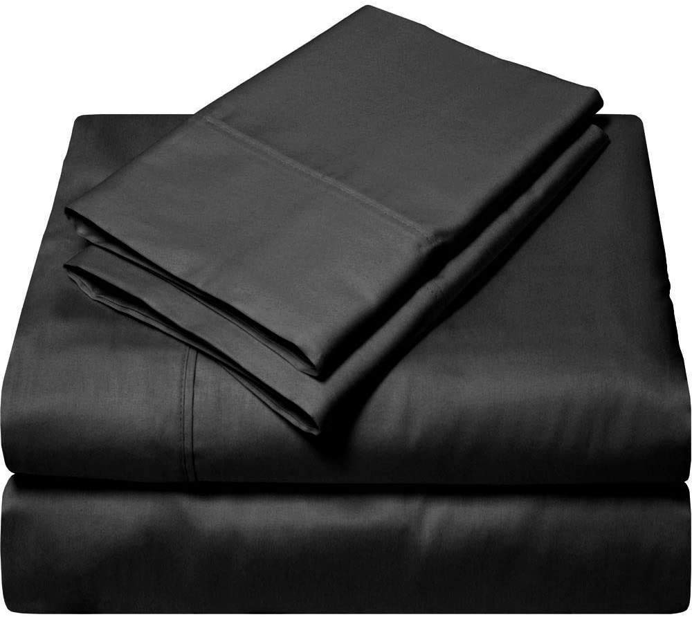 Premium 100% Certified Giza Egyptian Cotton Bed Sheet Set - Queen XL, 5-Piece, Black Solid | Ultra-Soft Luxury Sheets for Hotel-Style Comfort | Perfect for Master Bedrooms, Guest Rooms & Airbnb Listings