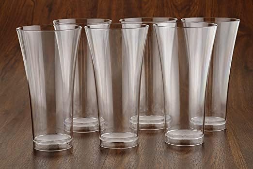 6-Pack Unbreakable Plastic Wine Glasses - 300ml Clear Stylish Cups for Juice, Soda & Cocktails - Perfect for Parties, Picnics & Home Entertaining