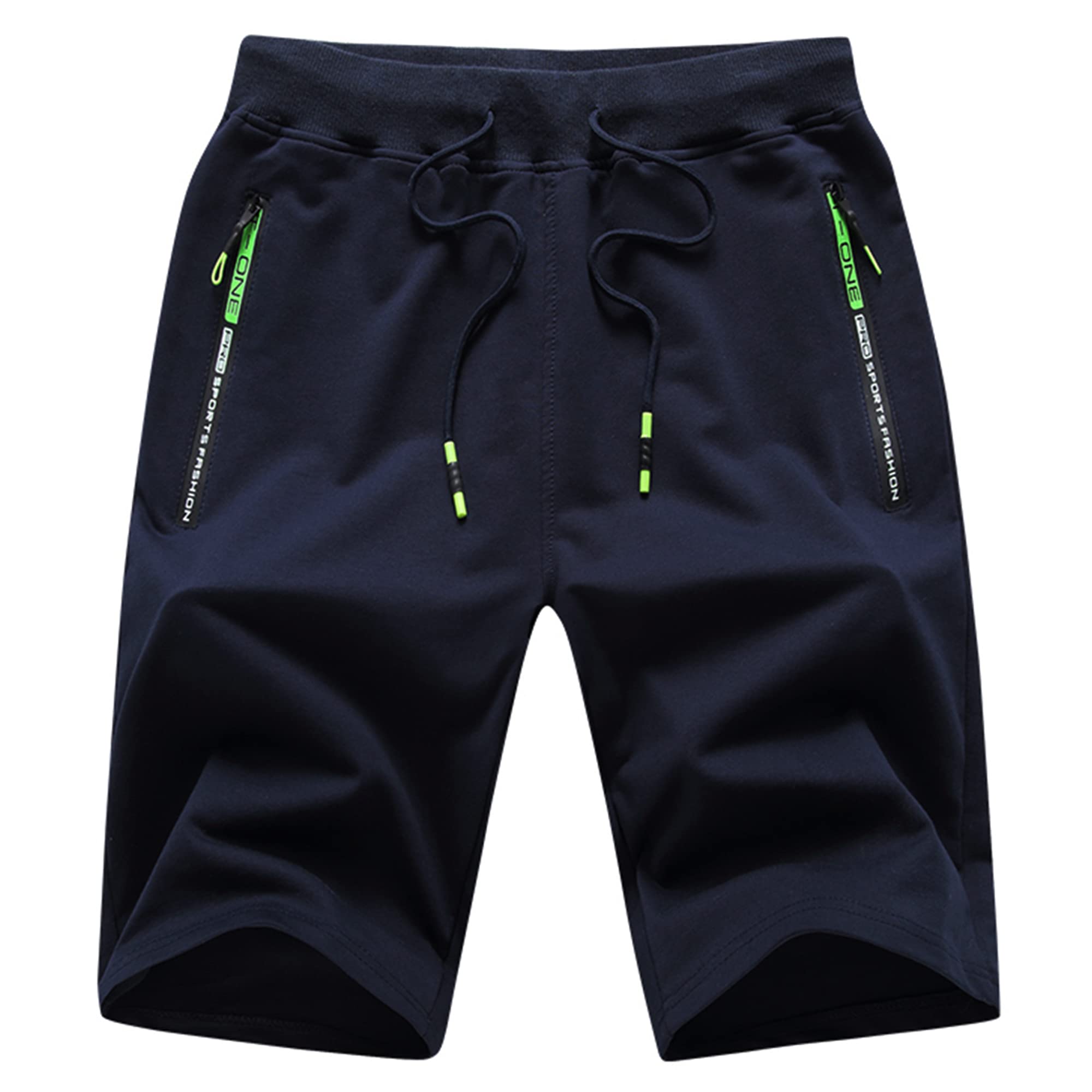 YuKaiChen Men's Workout Shorts - Elastic Waist Gym Shorts with Zipper Pockets for Running, Training & Casual Wear | Breathable Sweat Shorts for Sports & Outdoor Activities