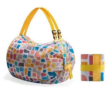 KINDRED Portable Foldable Shopping Bag - Reusable Grocery Tote, Shoulder Handbag & Travel Bag (Multi-Purpose, Roll-Up Design) - Perfect for Grocery Shopping, Beach Trips & Daily Commute