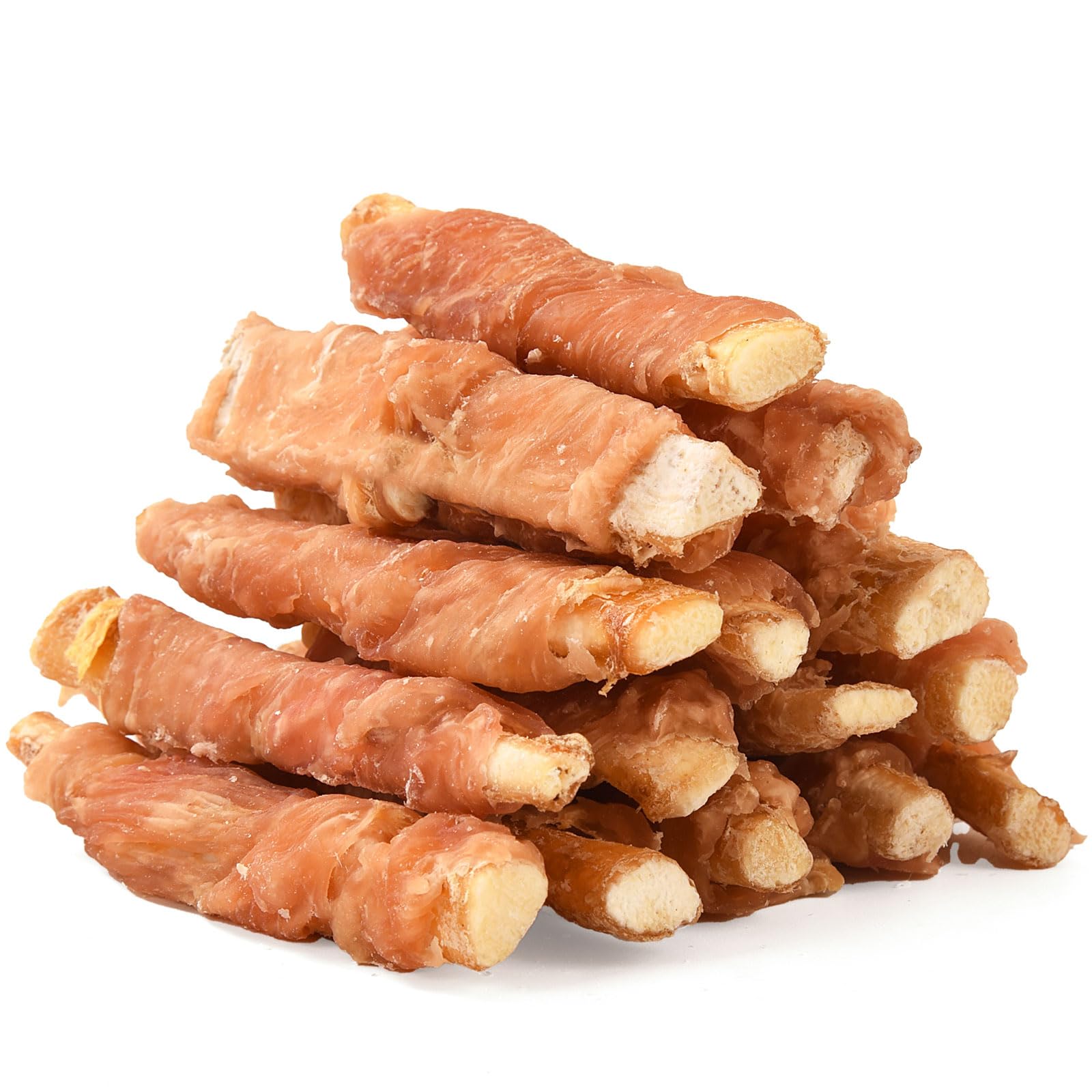 ASMPET Grain-Free Dog Treats - Chicken Wrapped Beef Cartilage, High Protein & Low Fat, Rawhide-Free Healthy Chews for All Dog Sizes (Small, Medium, Large Breeds) 10.6 oz - Perfect for Training Rewards, Dental Health & Long-Lasting Chewing