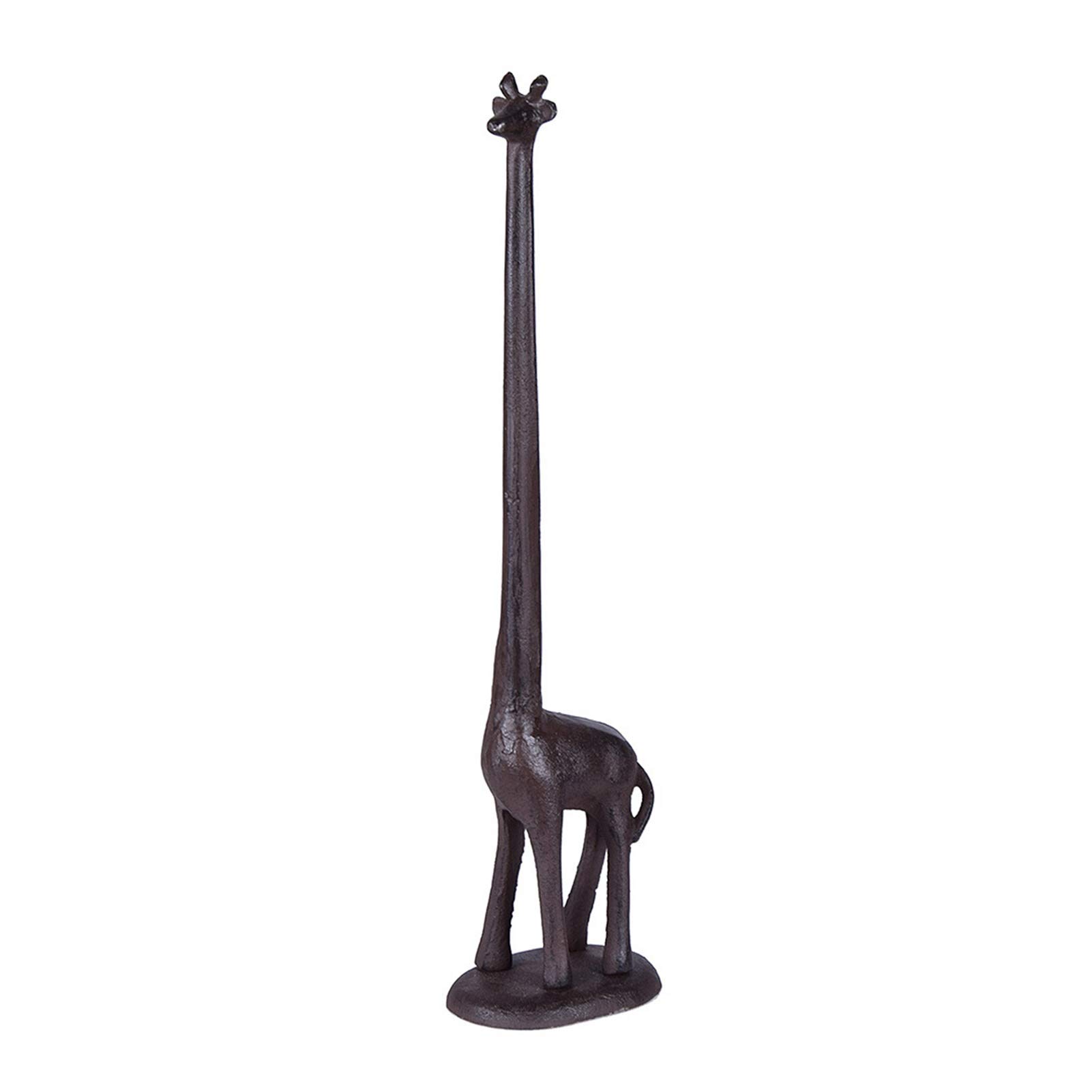 Cast Iron Giraffe Toilet Paper Holder - Freestanding Bathroom Accessories with Decorative Shelf, Animal-Themed Novelty Kitchen Roll Paper Holder (2-Pack) - Perfect for Farmhouse, Safari, or Kids' Bathroom Decor